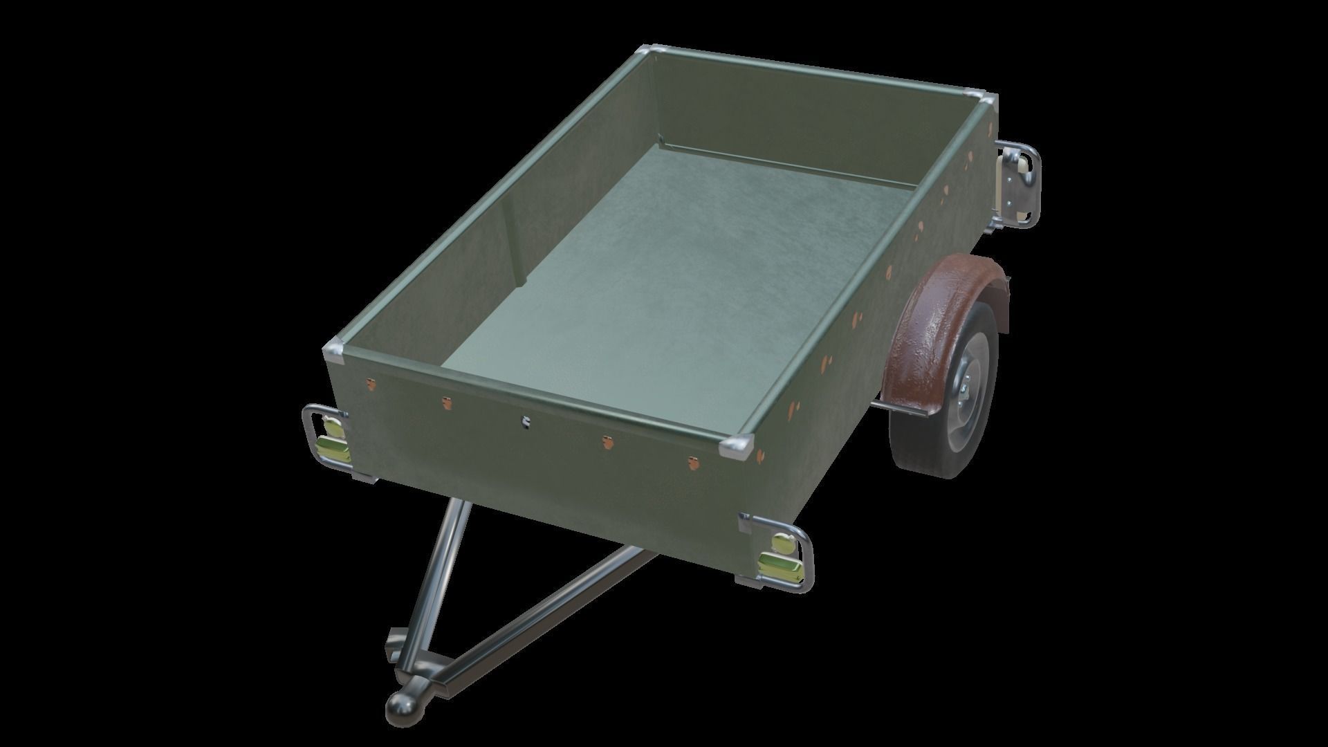 Trailer - Cargo Carrier Low-poly 3D model_37