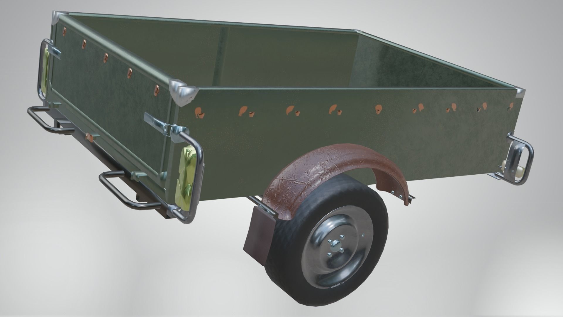 Trailer - Cargo Carrier Low-poly 3D model_20