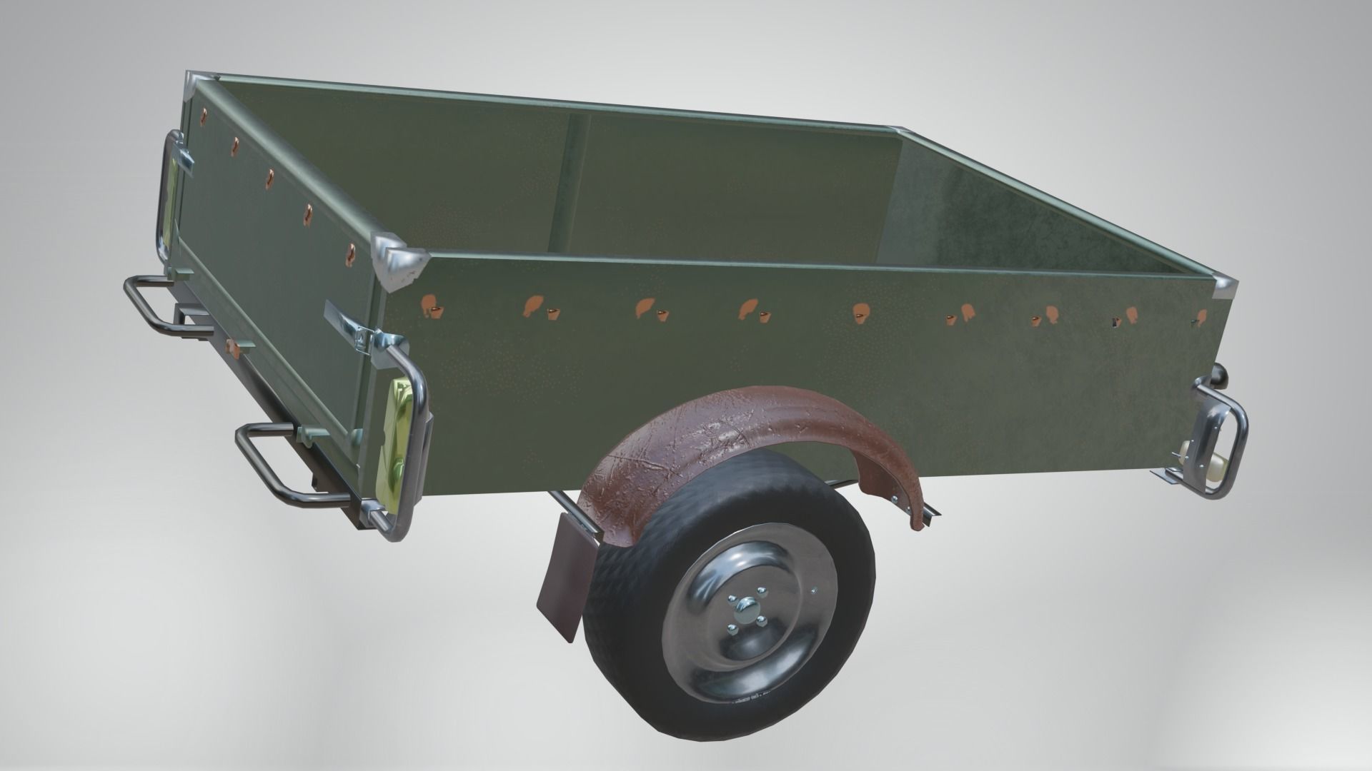 Trailer - Cargo Carrier Low-poly 3D model_22