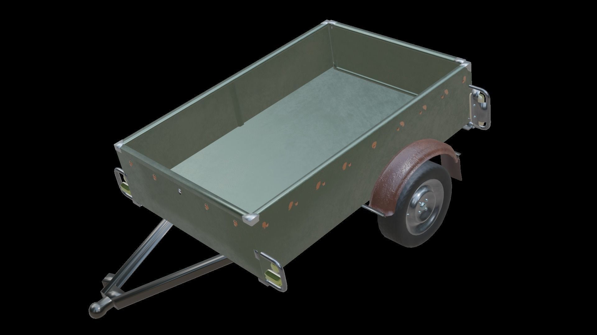 Trailer - Cargo Carrier Low-poly 3D model_1