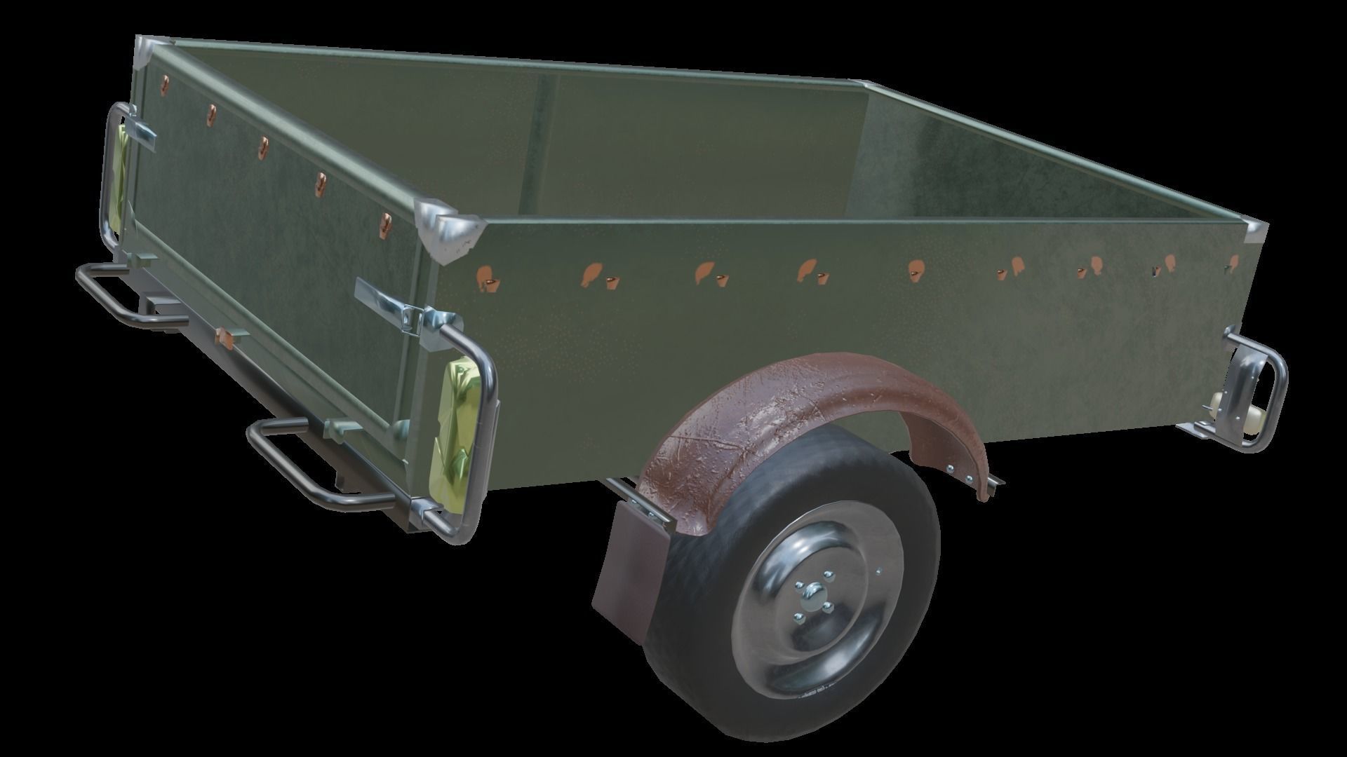 Trailer - Cargo Carrier Low-poly 3D model_21