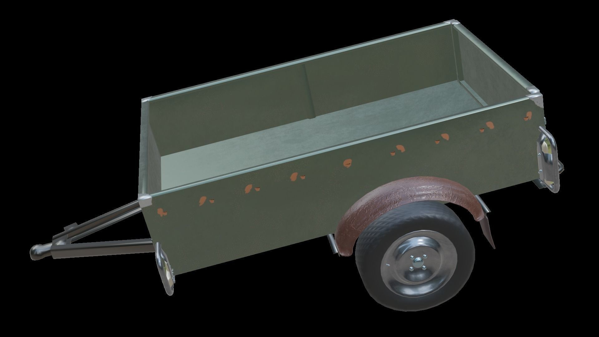 Trailer - Cargo Carrier Low-poly 3D model_5