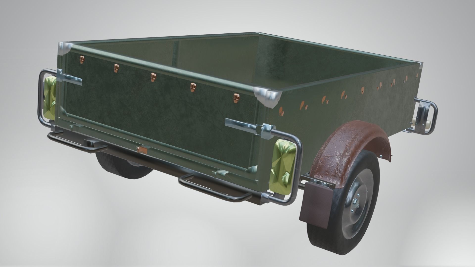 Trailer - Cargo Carrier Low-poly 3D model_16