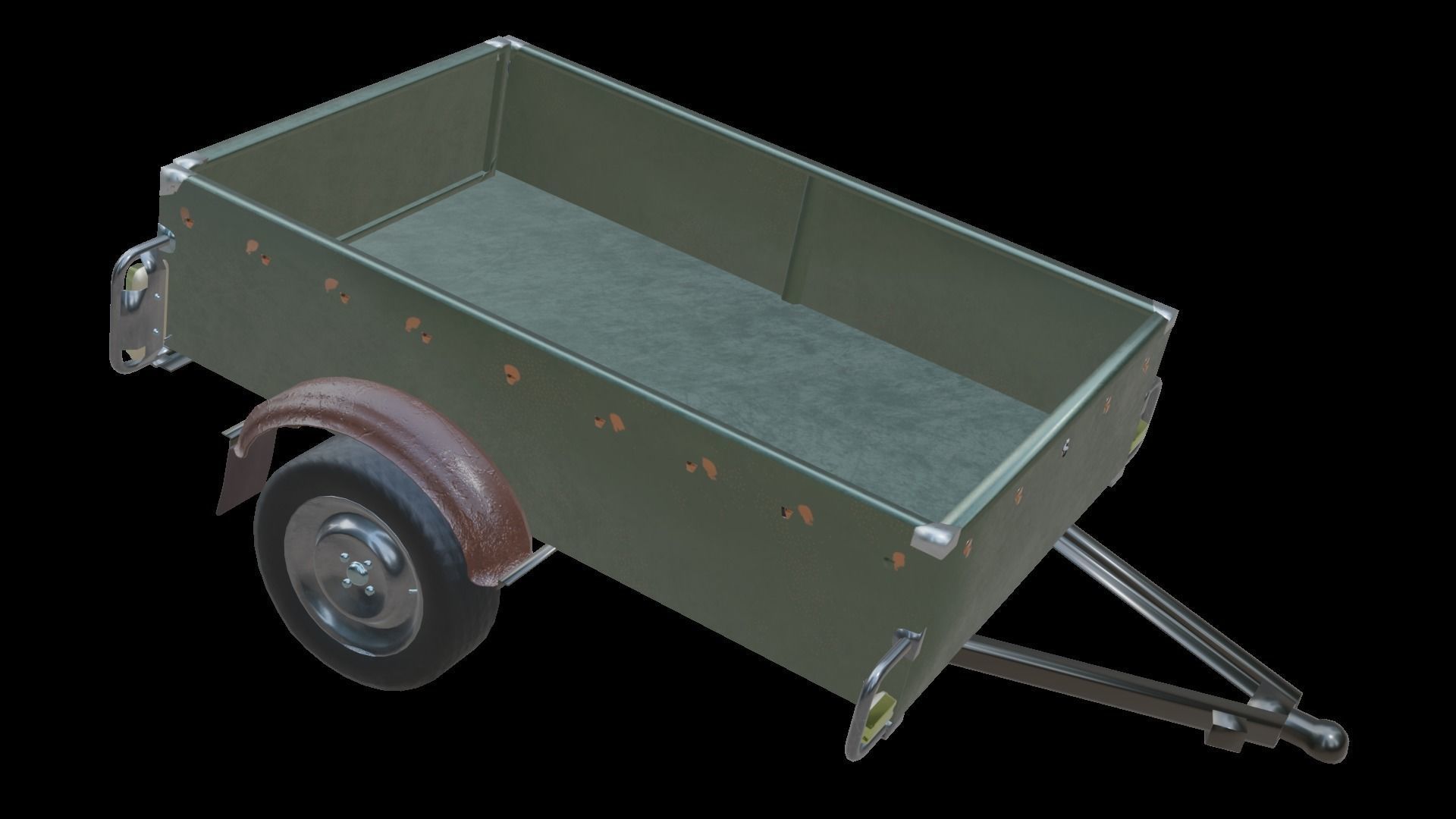 Trailer - Cargo Carrier Low-poly 3D model_29