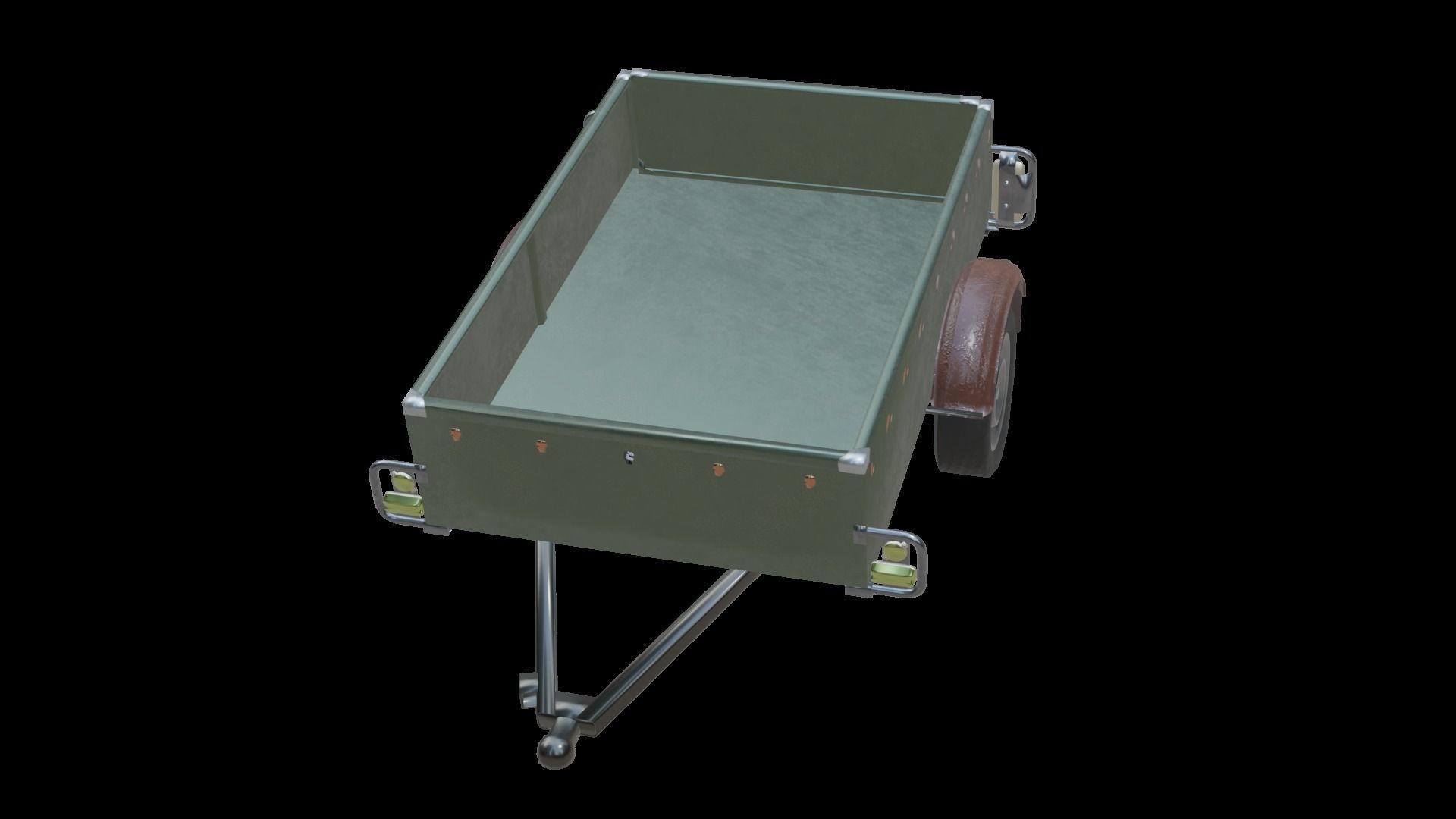 Trailer - Cargo Carrier Low-poly 3D model_35