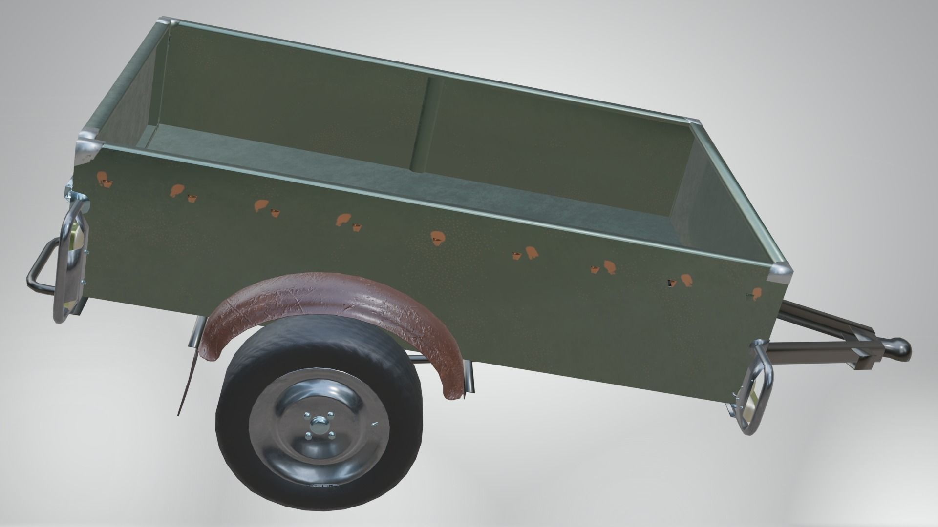 Trailer - Cargo Carrier Low-poly 3D model_26