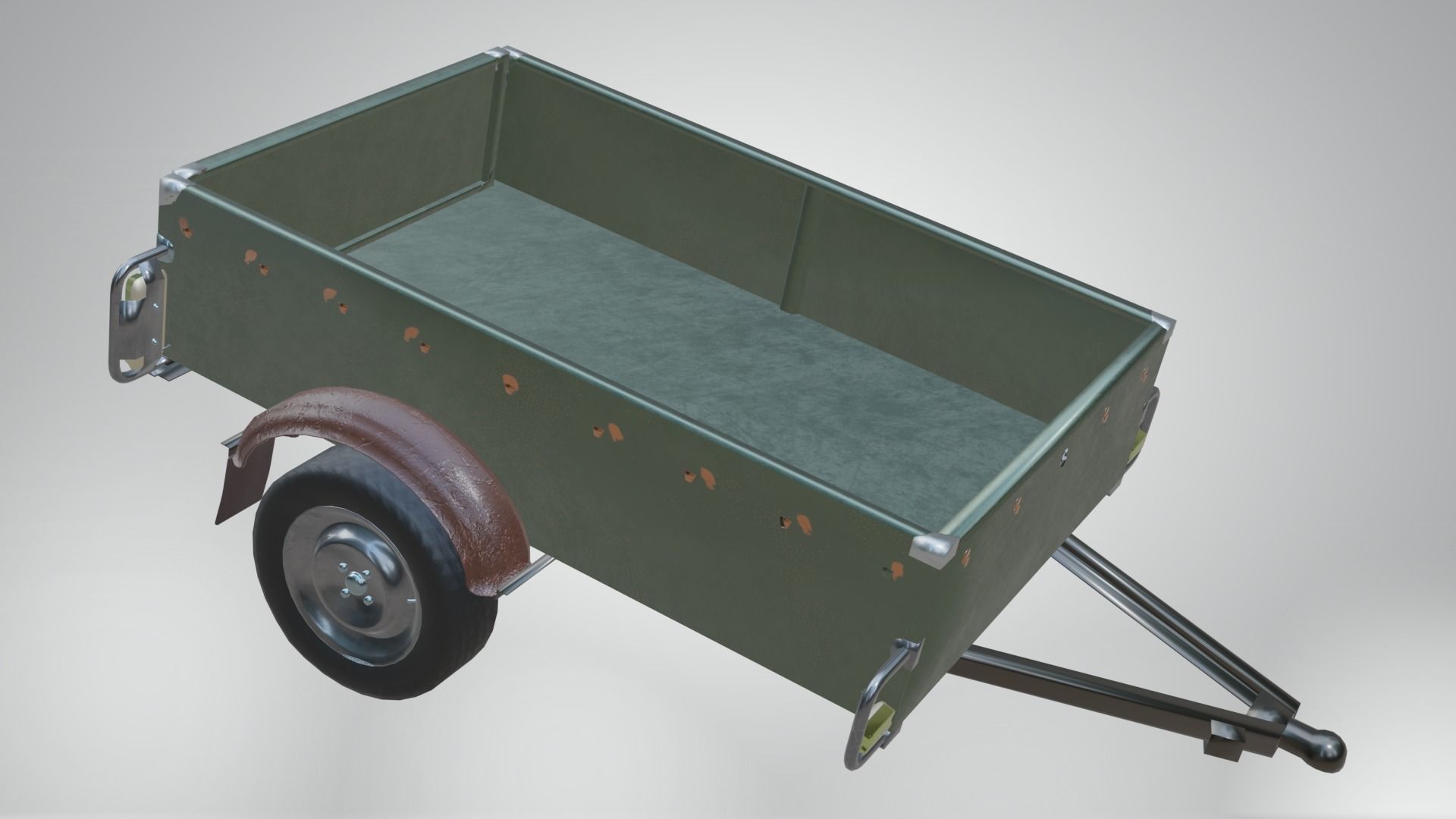 Trailer - Cargo Carrier Low-poly 3D model_28