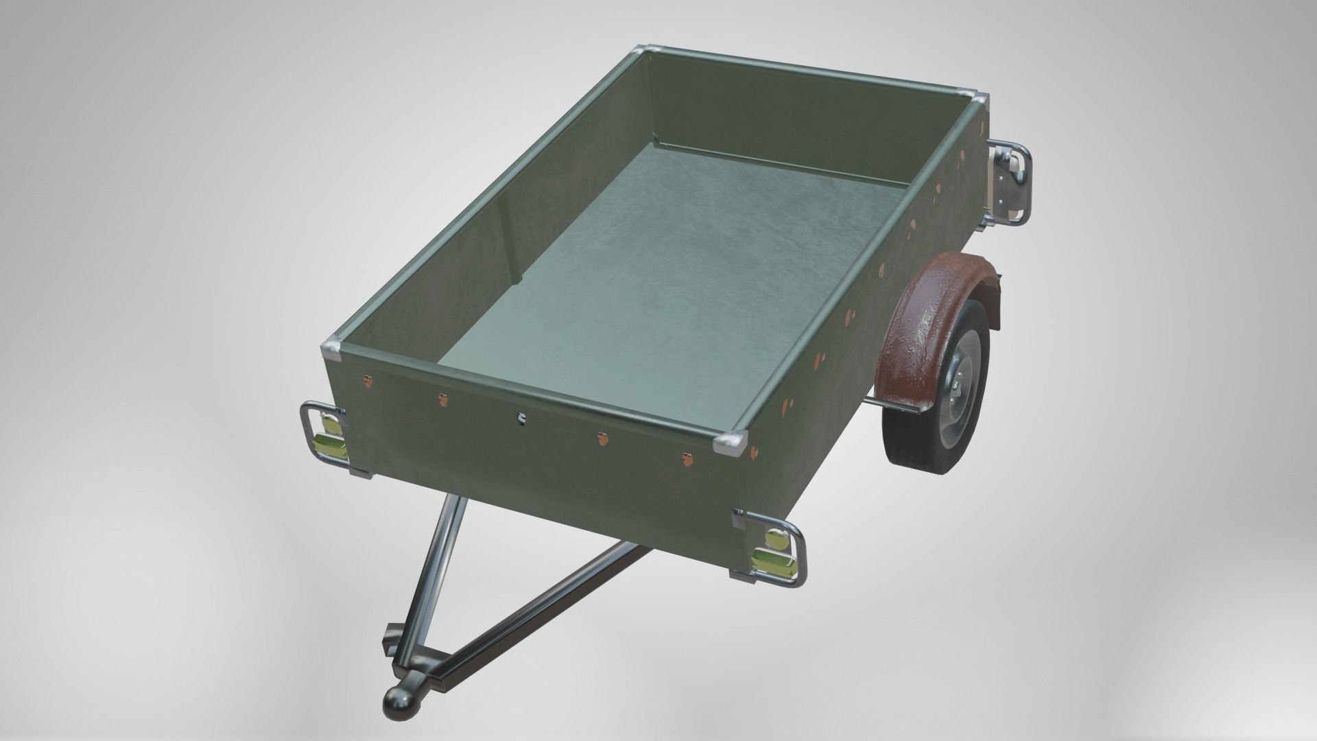 Trailer - Cargo Carrier Low-poly 3D model_36