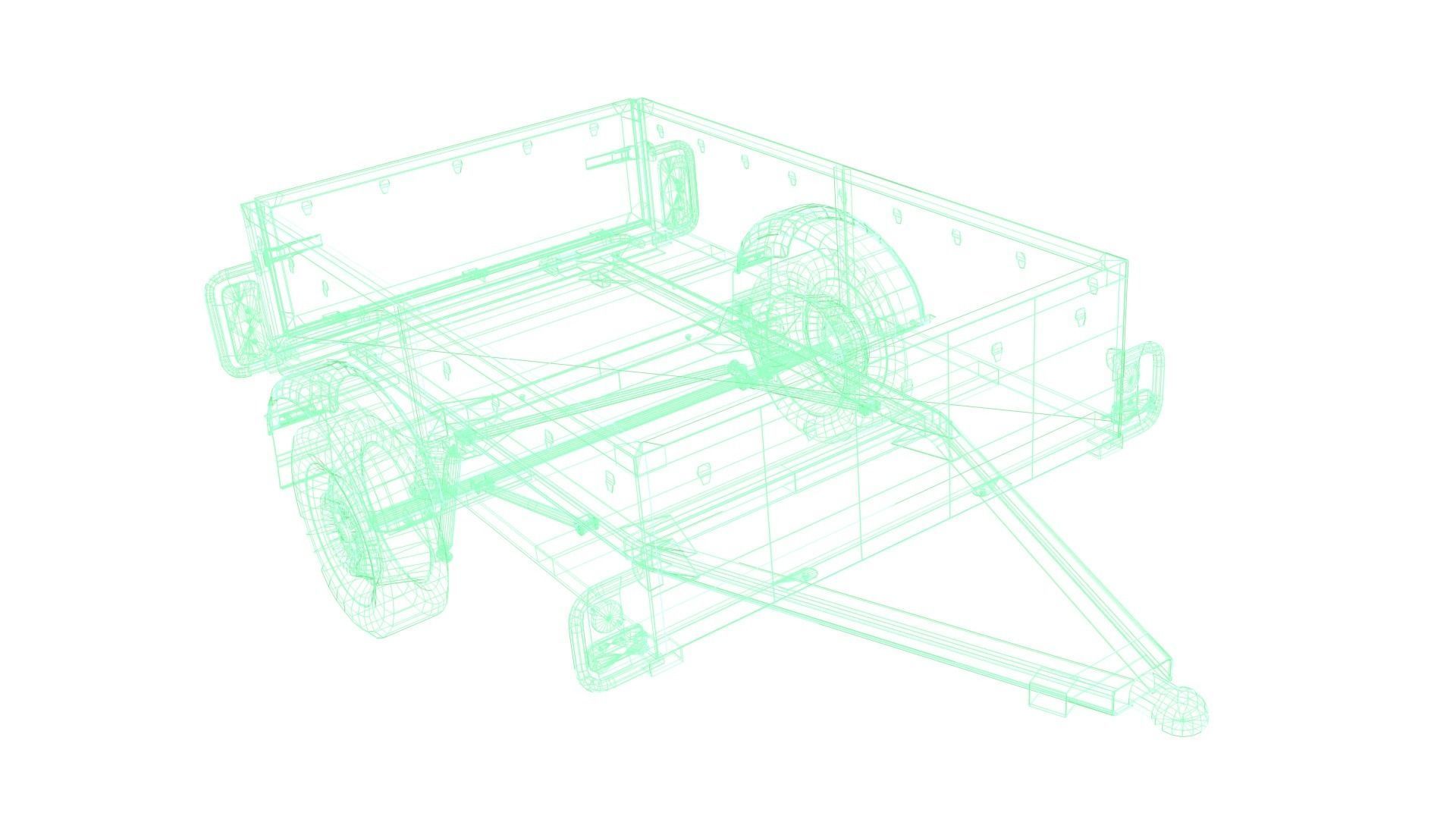 Trailer - Cargo Carrier Low-poly 3D model_55