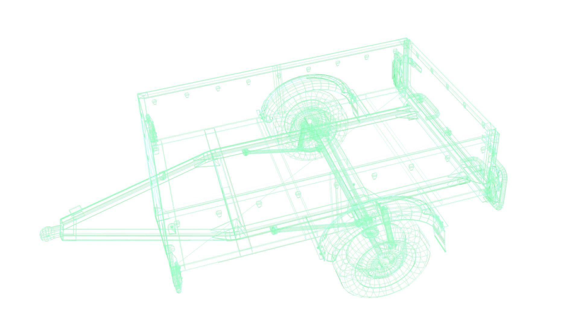 Trailer - Cargo Carrier Low-poly 3D model_40