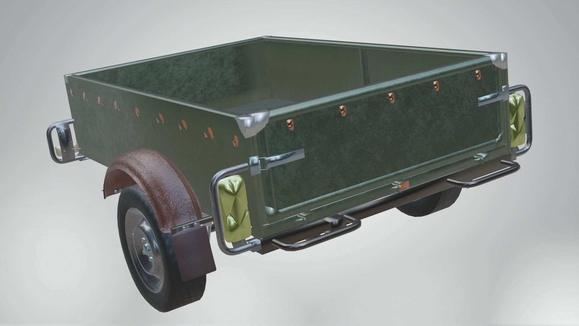 Trailer - Cargo Carrier Low-poly 3D model_8