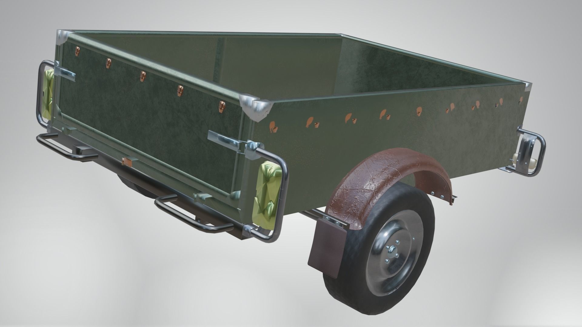Trailer - Cargo Carrier Low-poly 3D model_18