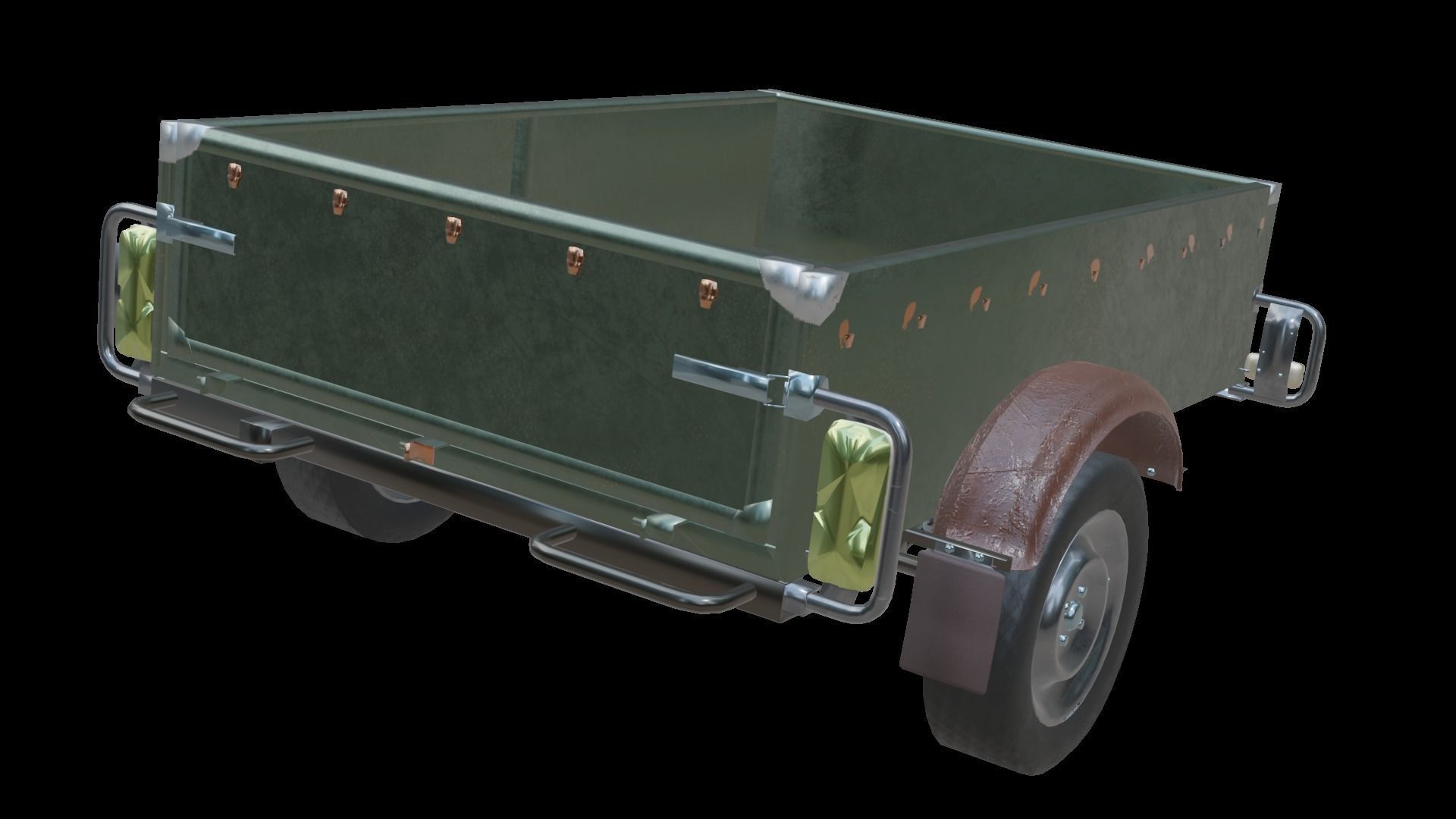 Trailer - Cargo Carrier Low-poly 3D model_17