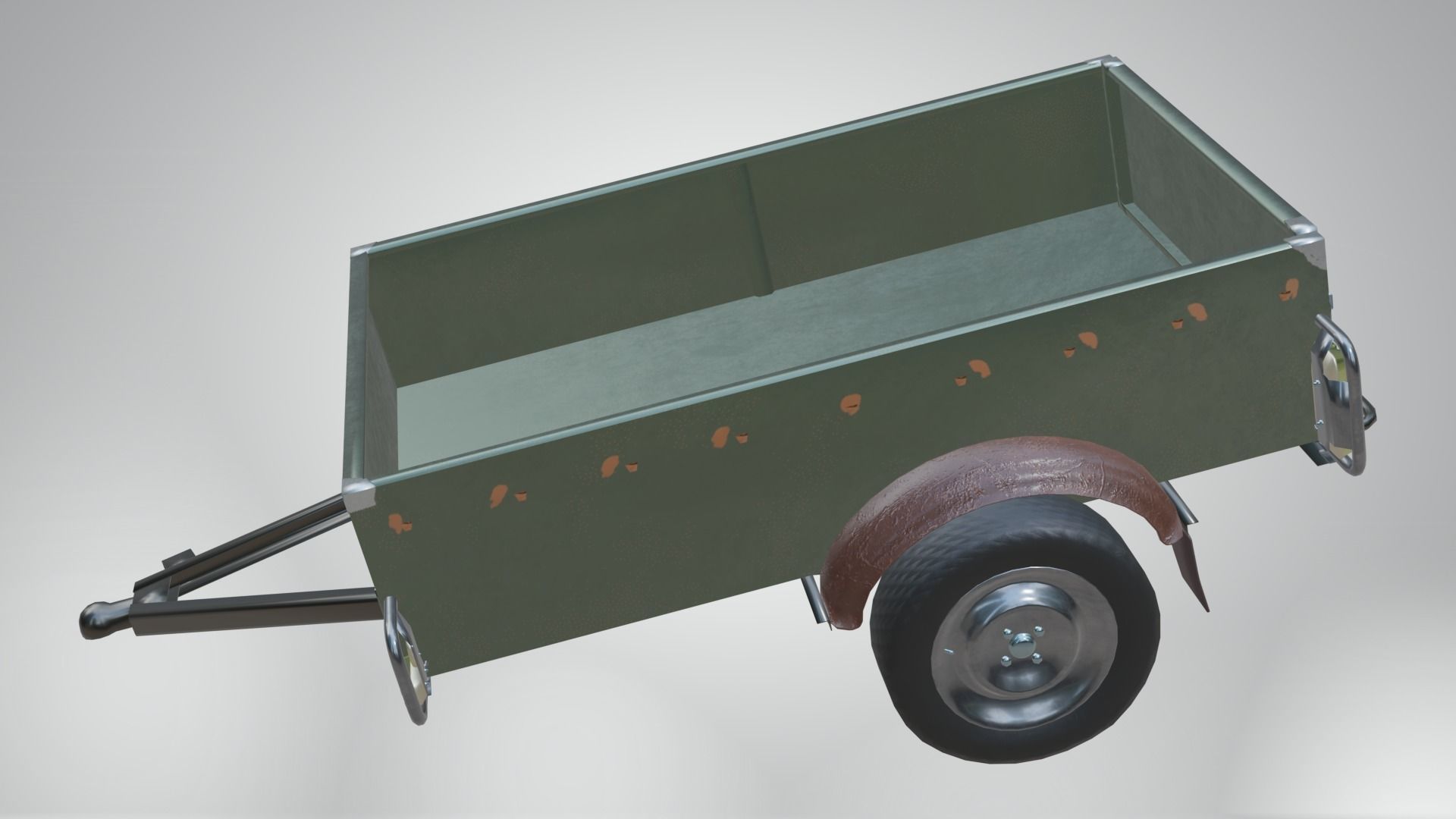 Trailer - Cargo Carrier Low-poly 3D model_4