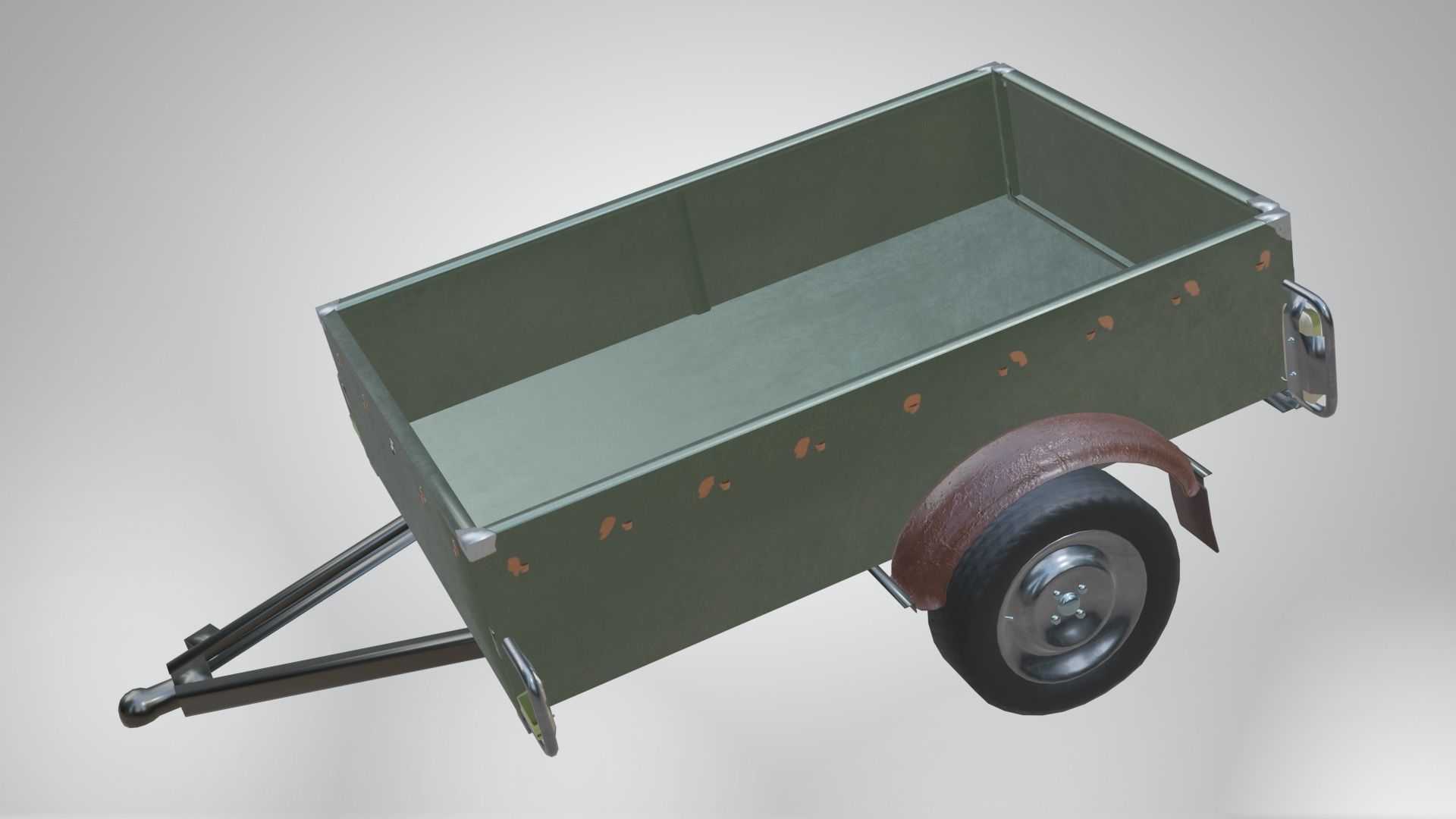 Trailer - Cargo Carrier Low-poly 3D model_2