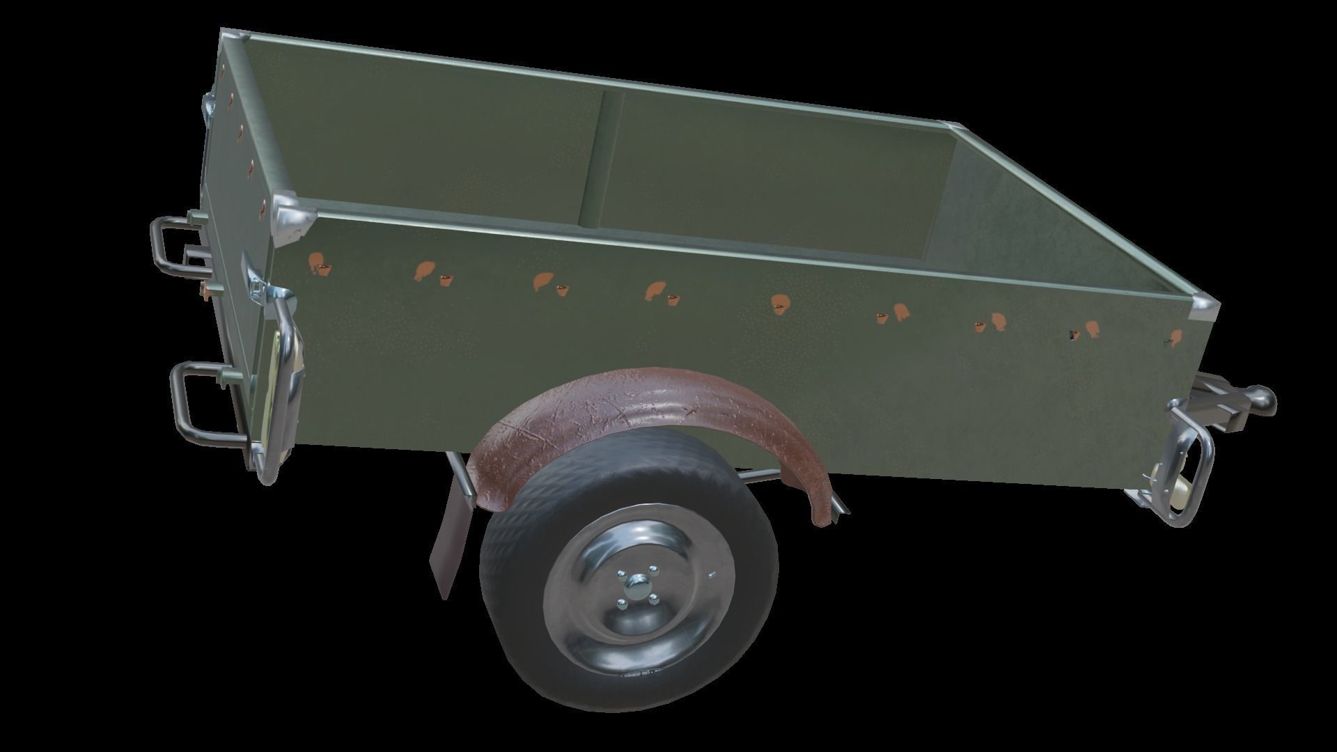 Trailer - Cargo Carrier Low-poly 3D model_25