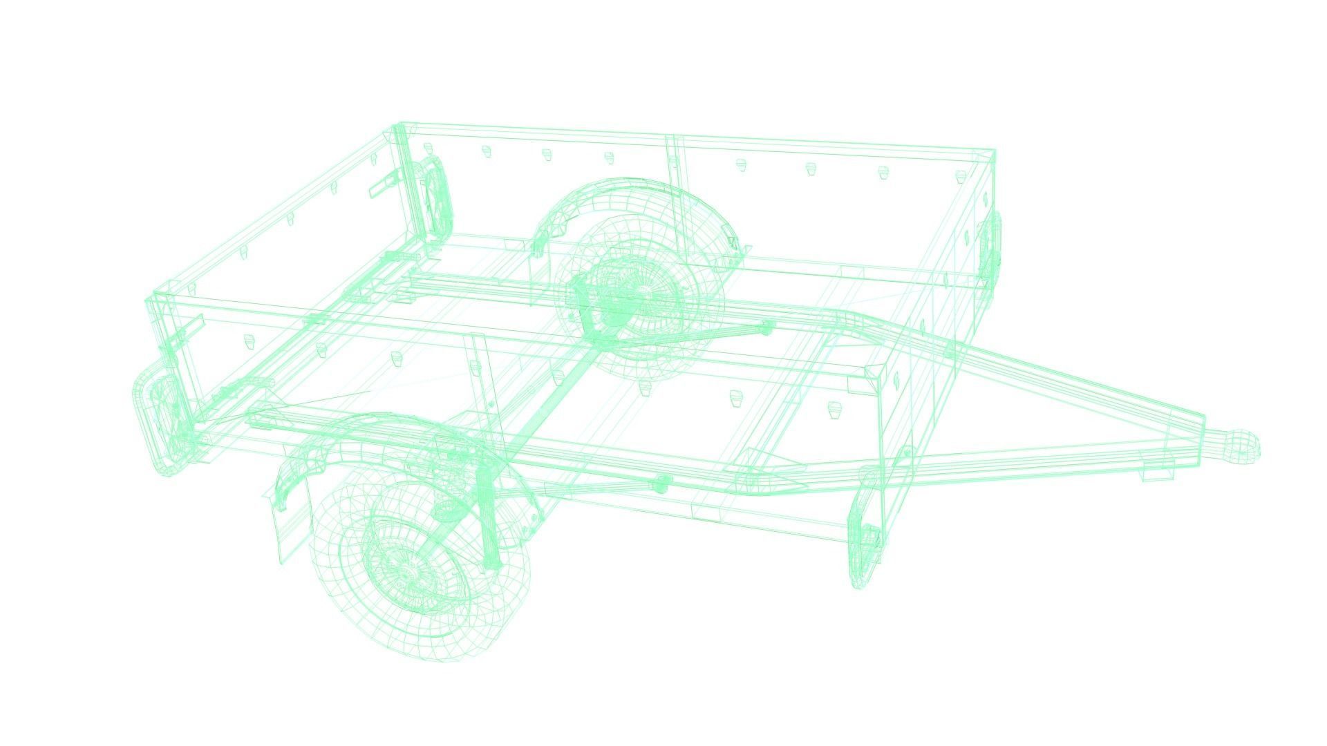 Trailer - Cargo Carrier Low-poly 3D model_53