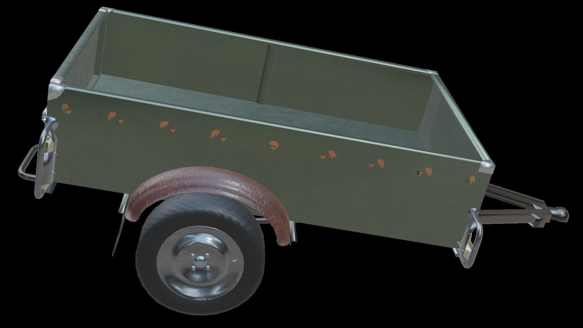 Trailer - Cargo Carrier Low-poly 3D model_27