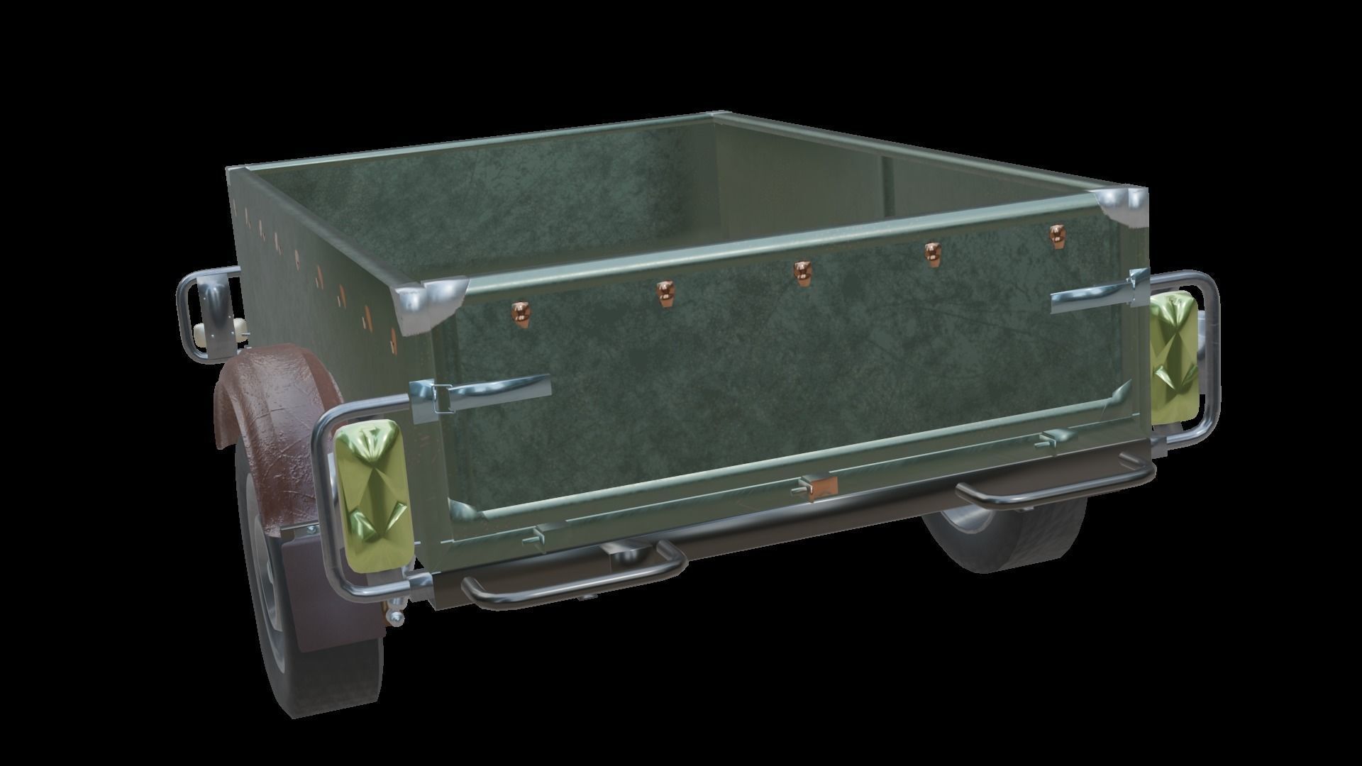 Trailer - Cargo Carrier Low-poly 3D model_11