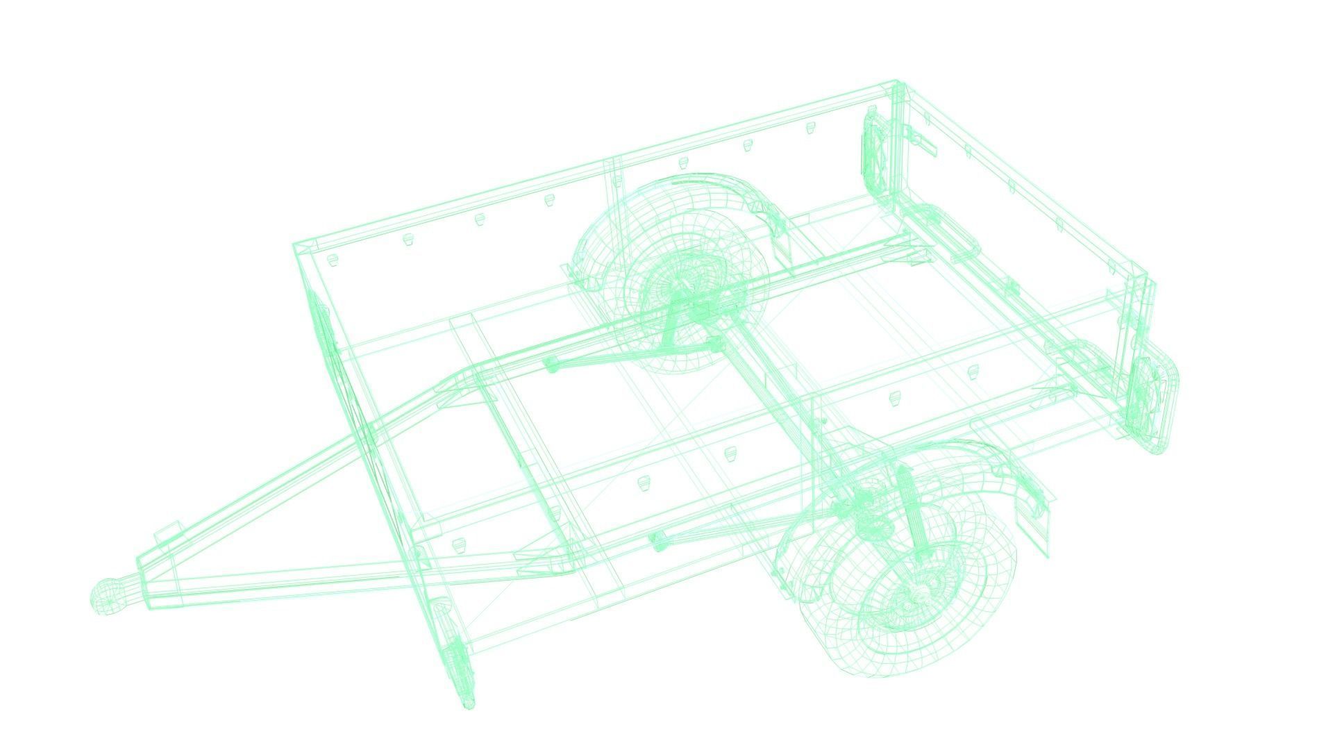 Trailer - Cargo Carrier Low-poly 3D model_39