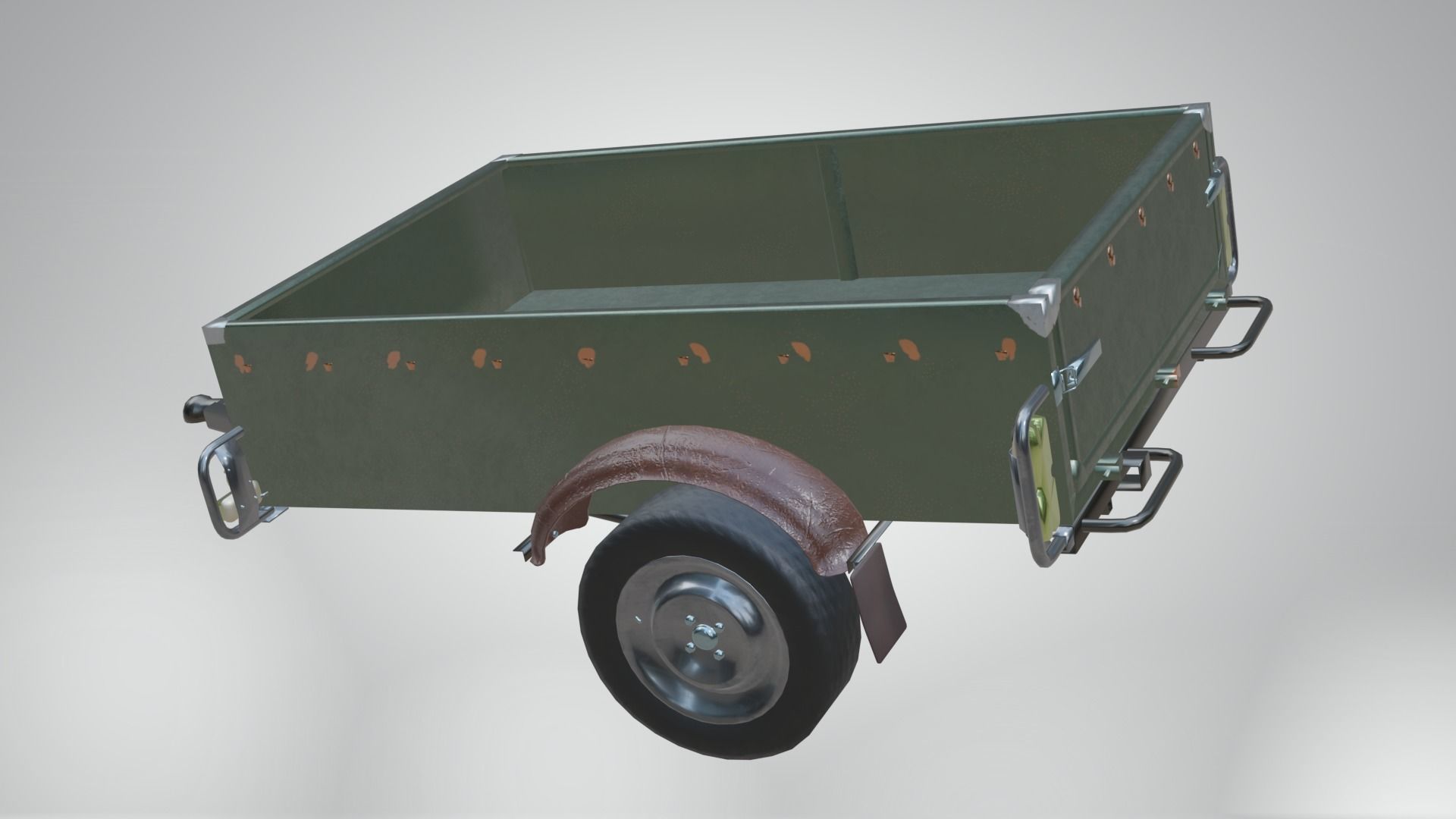 Trailer - Cargo Carrier Low-poly 3D model_6