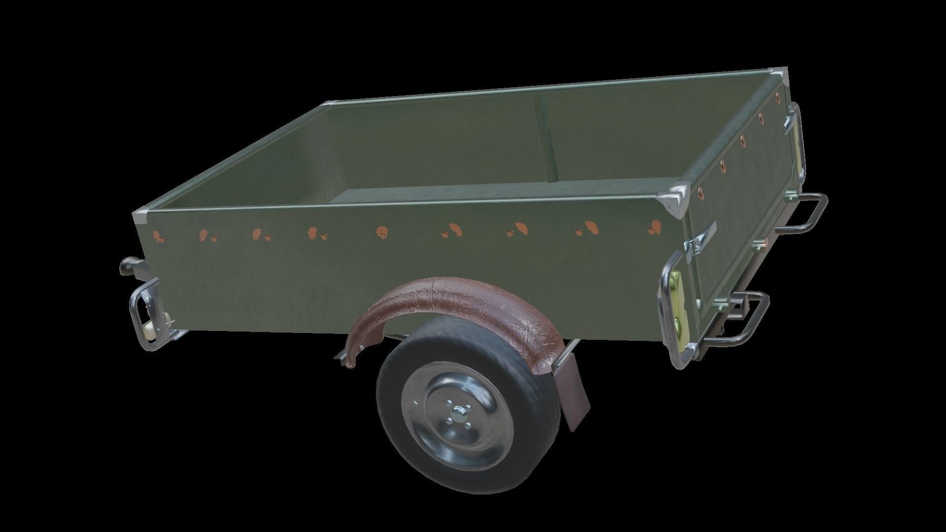 Trailer - Cargo Carrier Low-poly 3D model_7