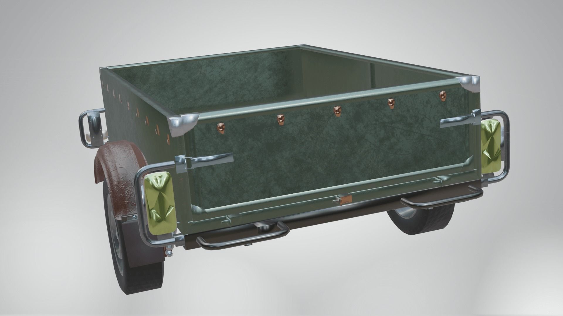 Trailer - Cargo Carrier Low-poly 3D model_10