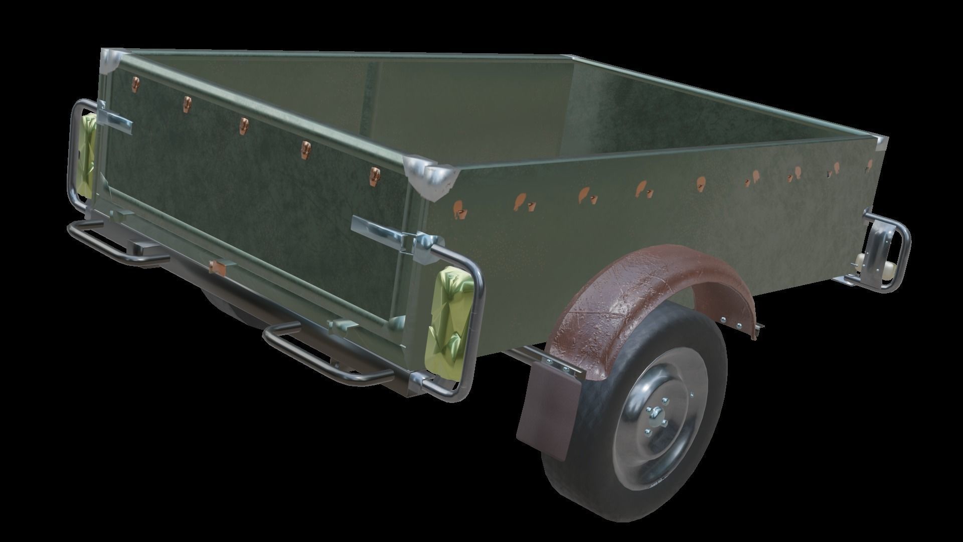 Trailer - Cargo Carrier Low-poly 3D model_19