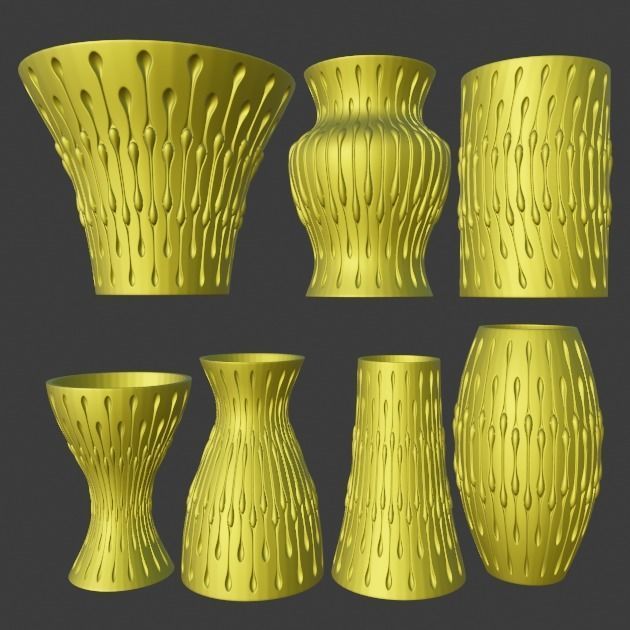 Water vases 3D print model_4