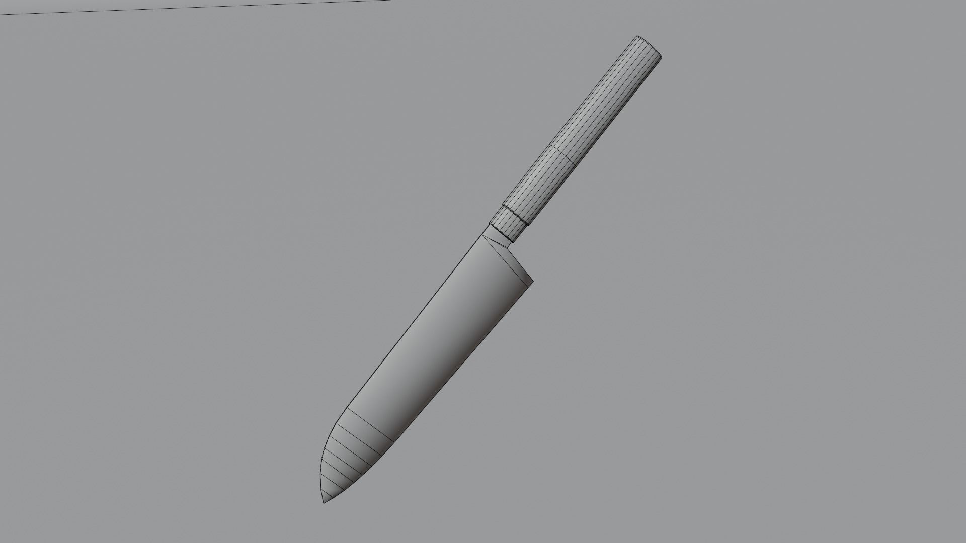 kitchen knife Low-poly 3D model_3