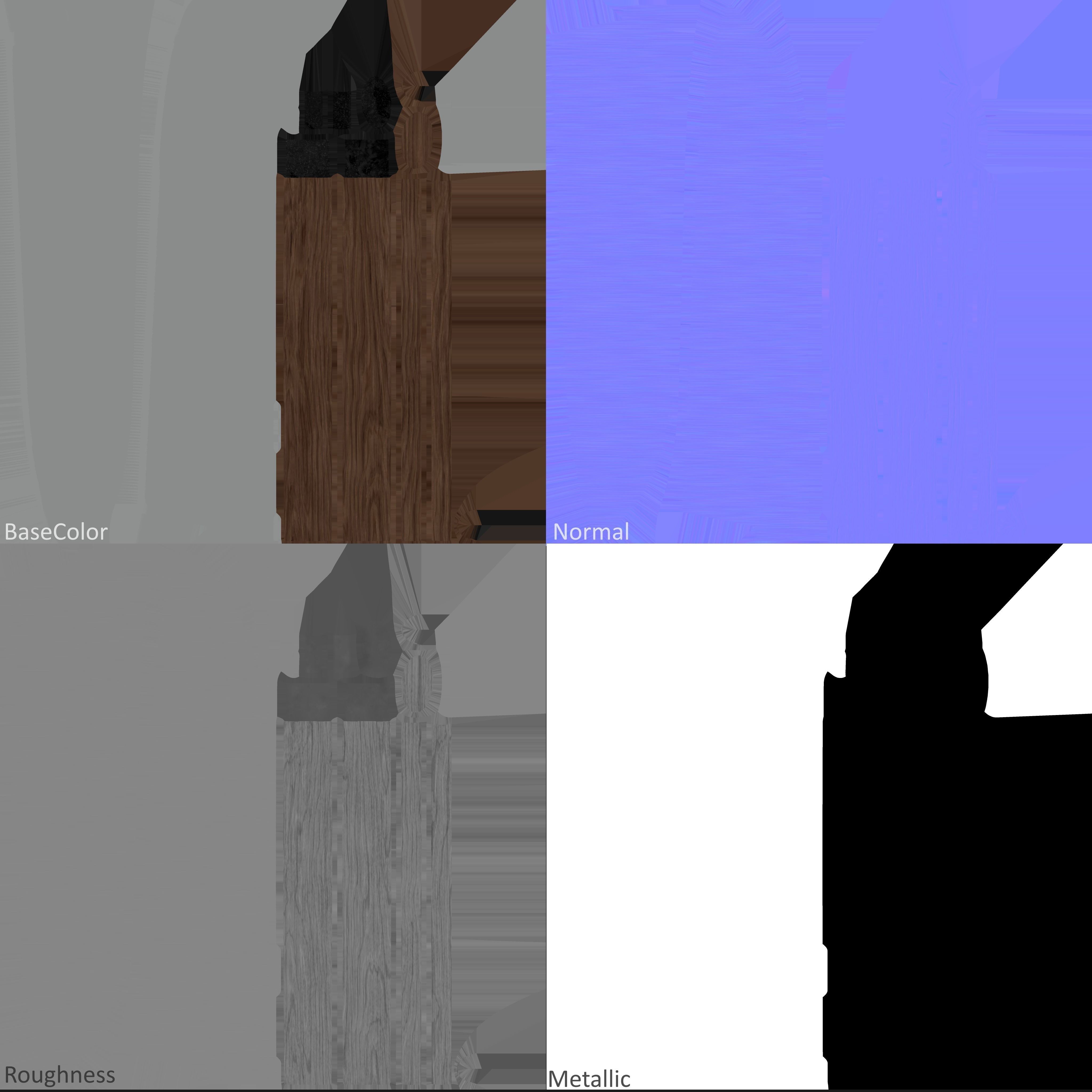 kitchen knife Low-poly 3D model_7