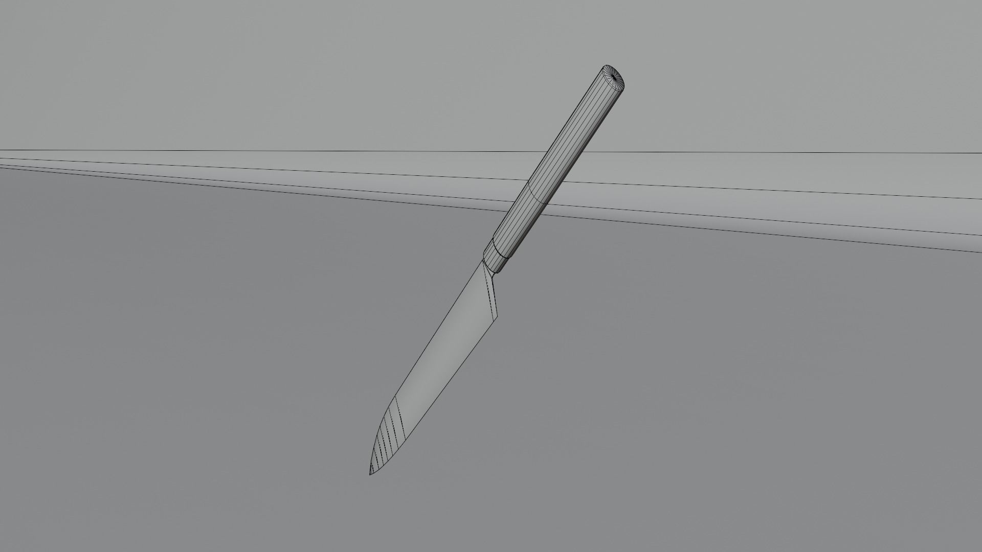 kitchen knife Low-poly 3D model_5