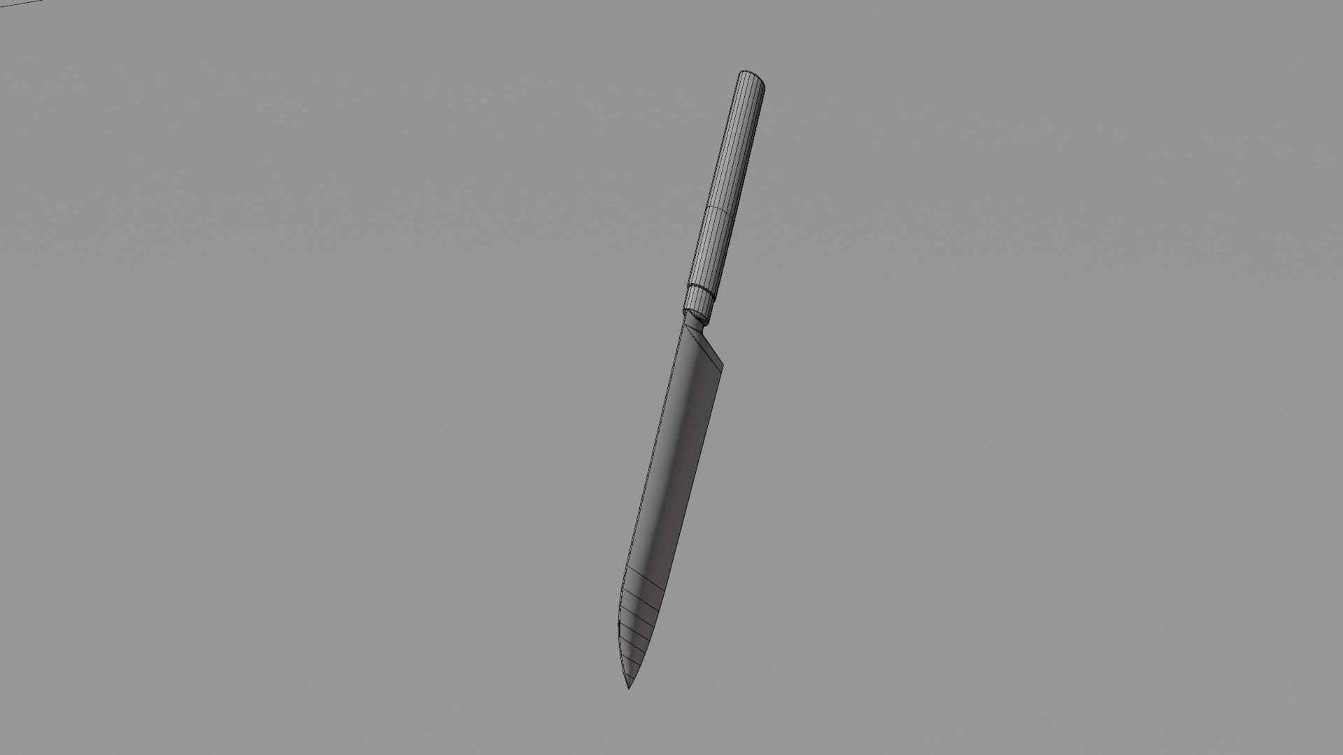 kitchen knife Low-poly 3D model_4