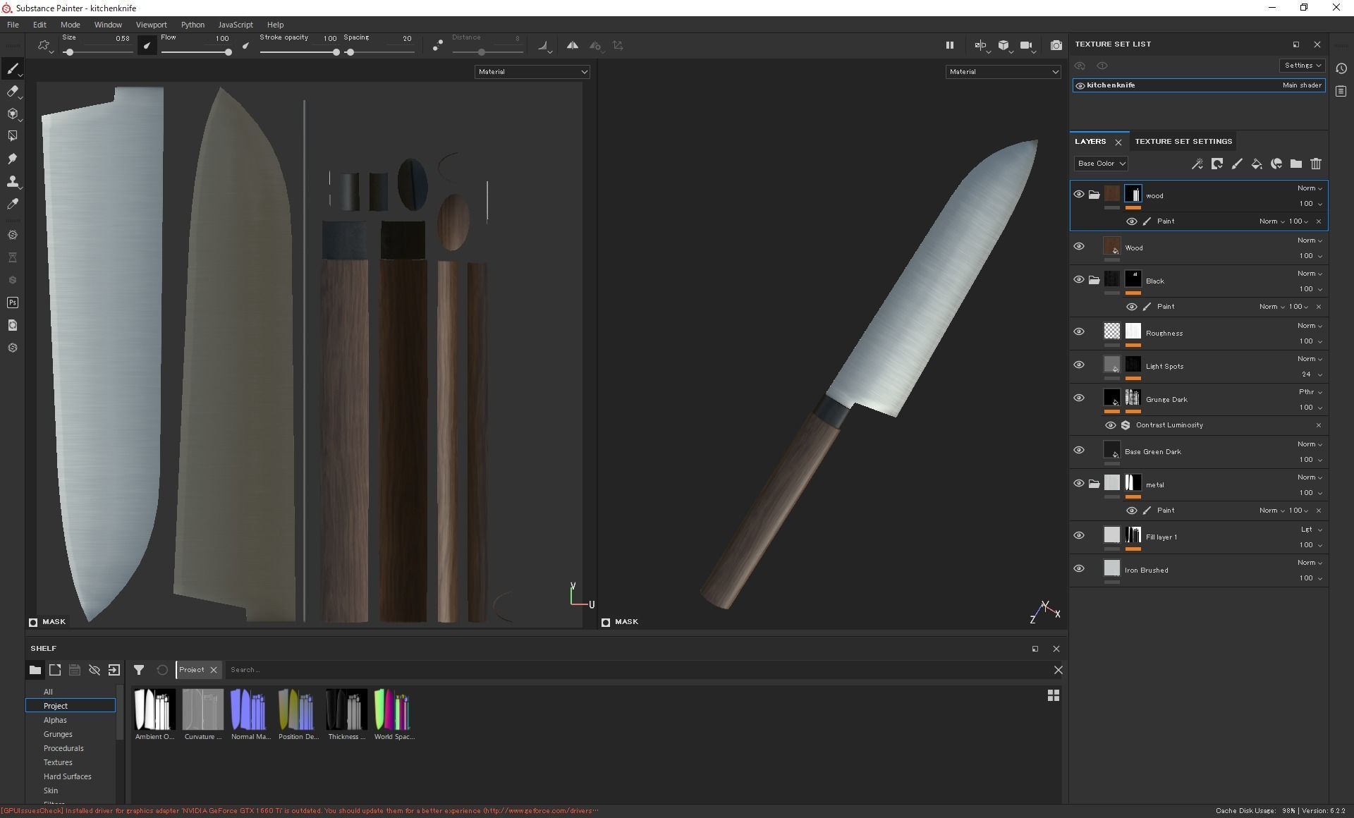 kitchen knife Low-poly 3D model_6