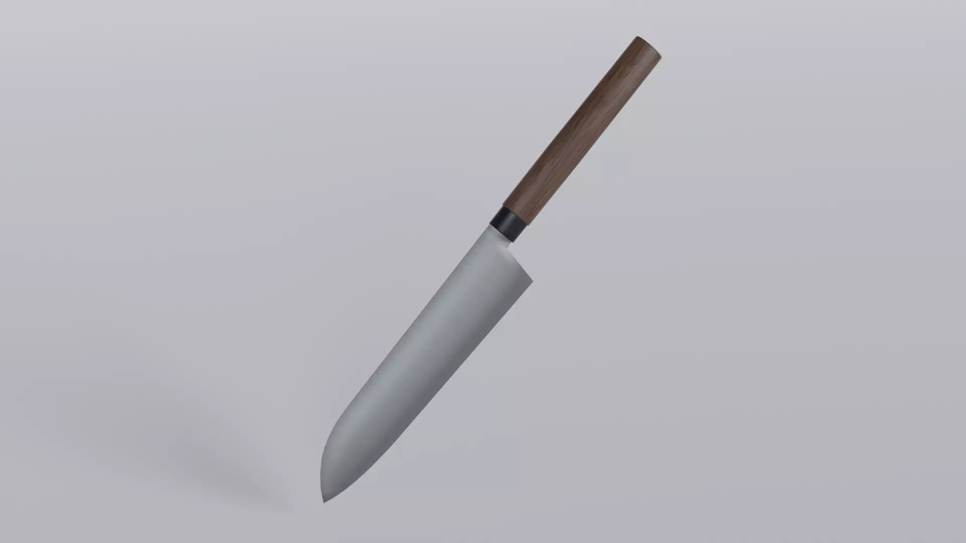 kitchen knife Low-poly 3D model_0