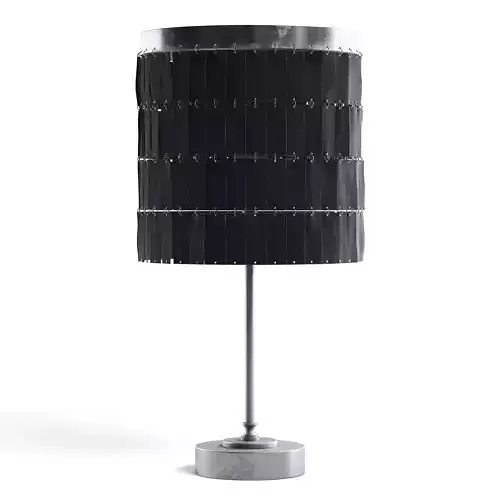 Silver Lamp with Fabric Shade 3D model