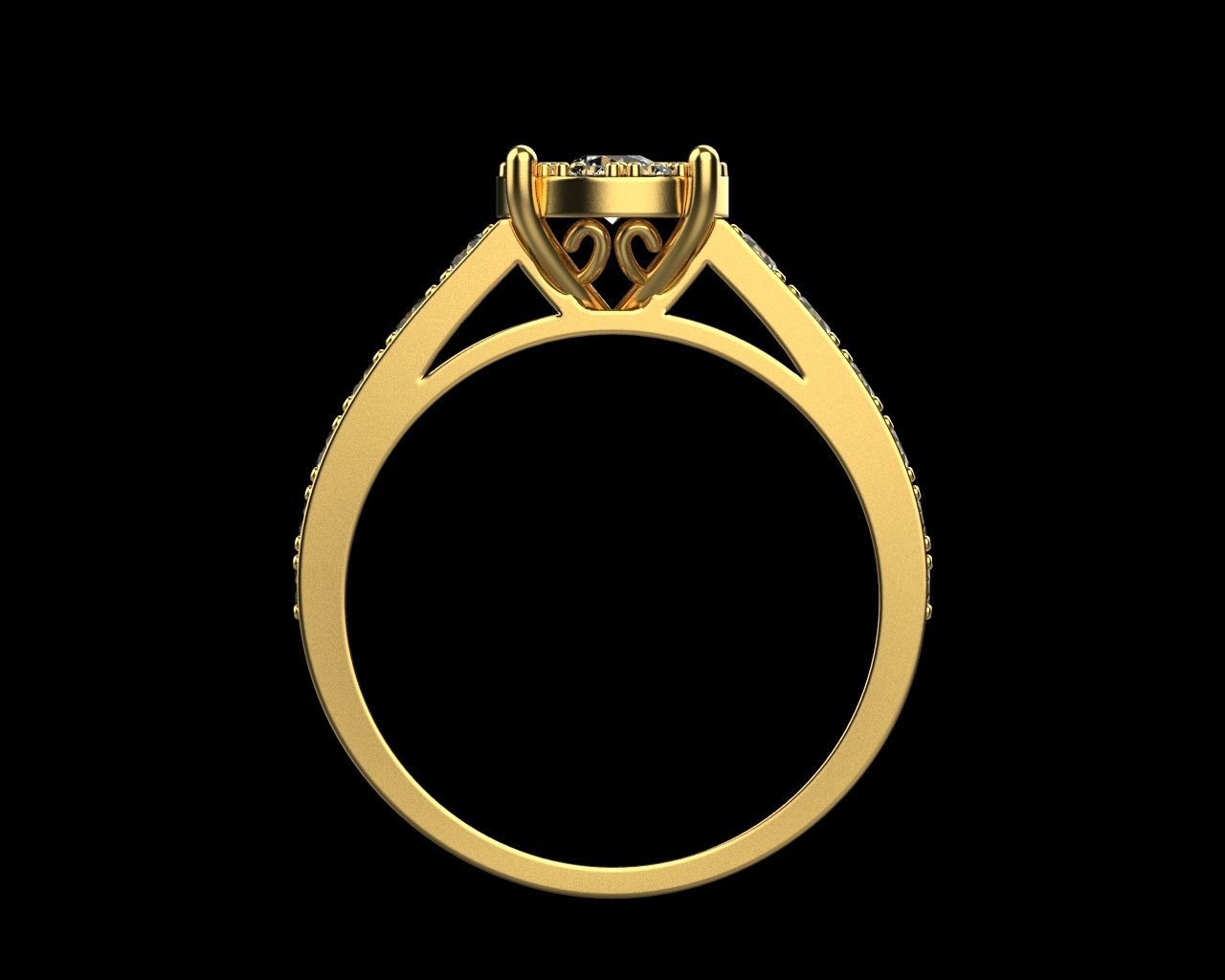 A ring with diamond 62 3D print model_8