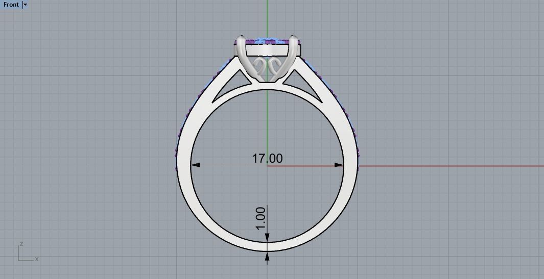 A ring with diamond 62 3D print model_9
