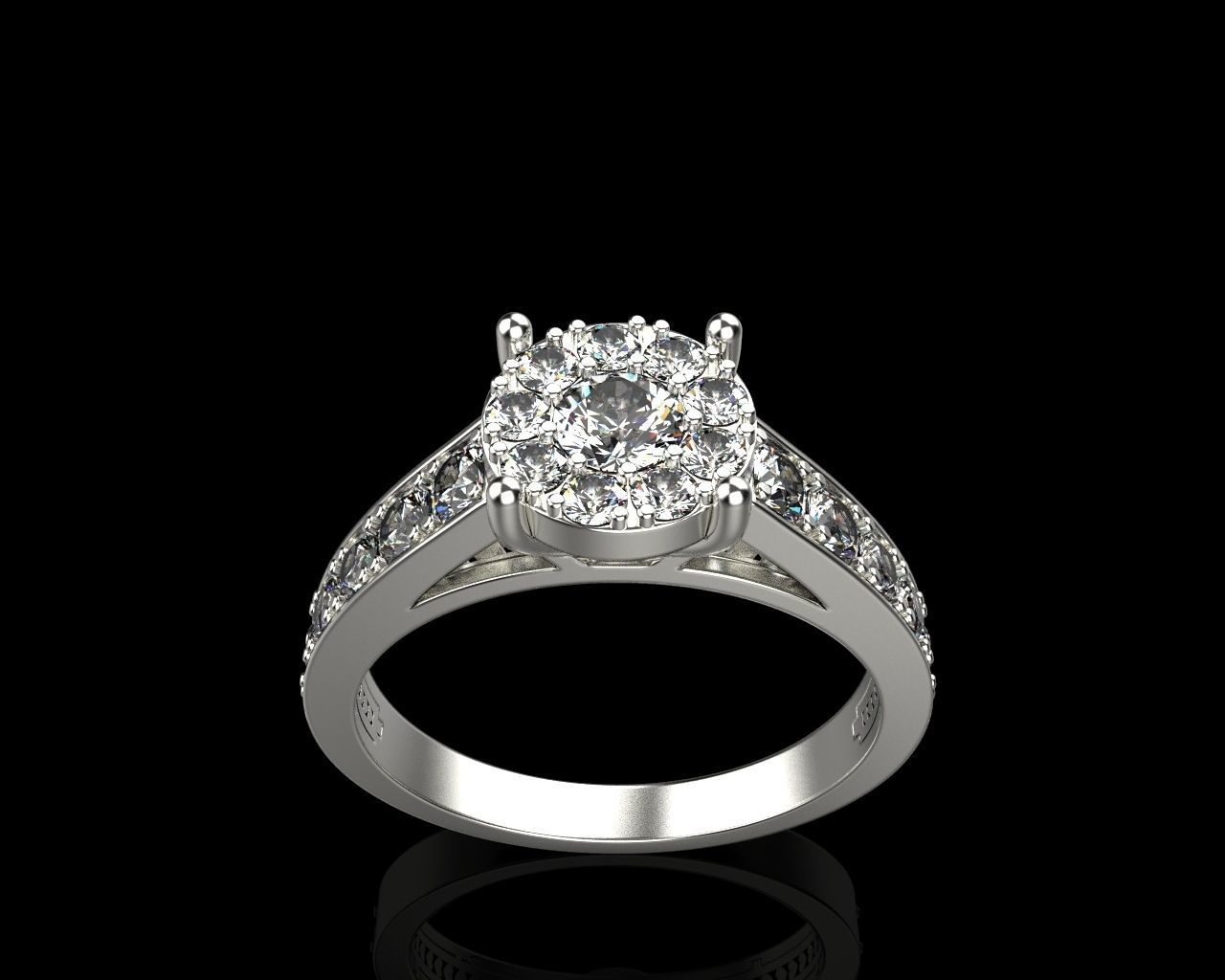 A ring with diamond 62 3D print model_2