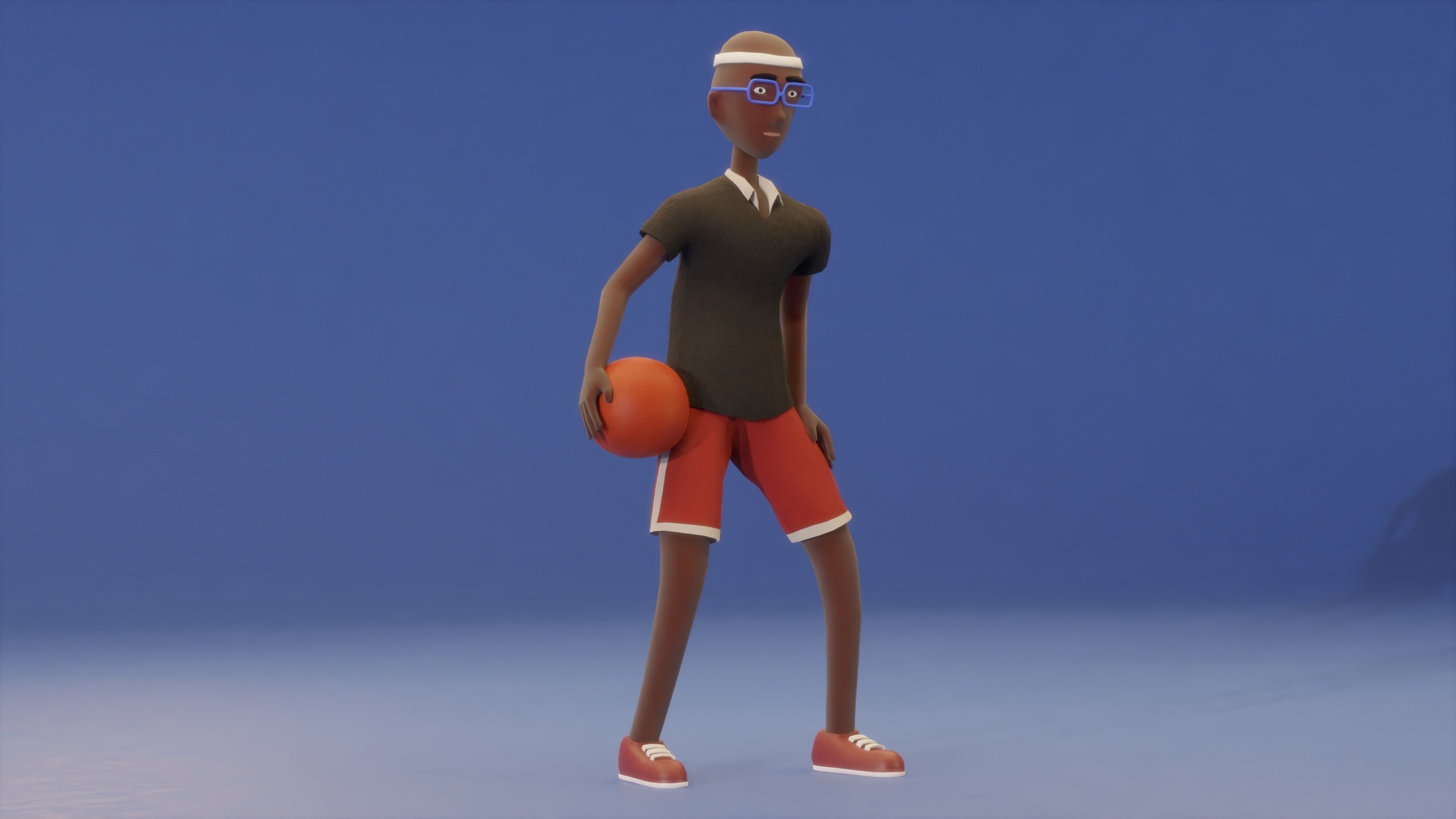 Basketball players Pack - fully rigged Low-poly 3D model_3