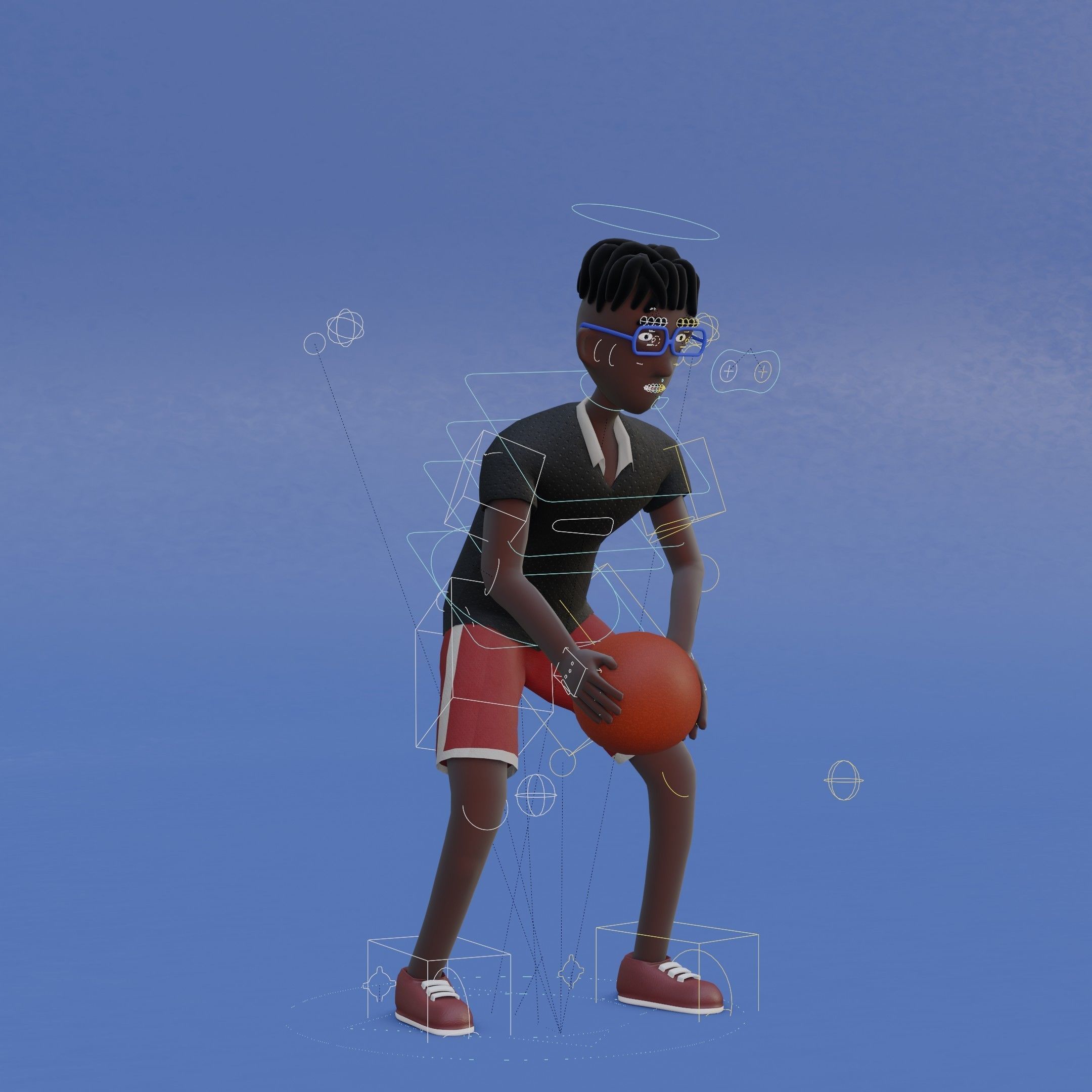 Basketball players Pack - fully rigged Low-poly 3D model_2