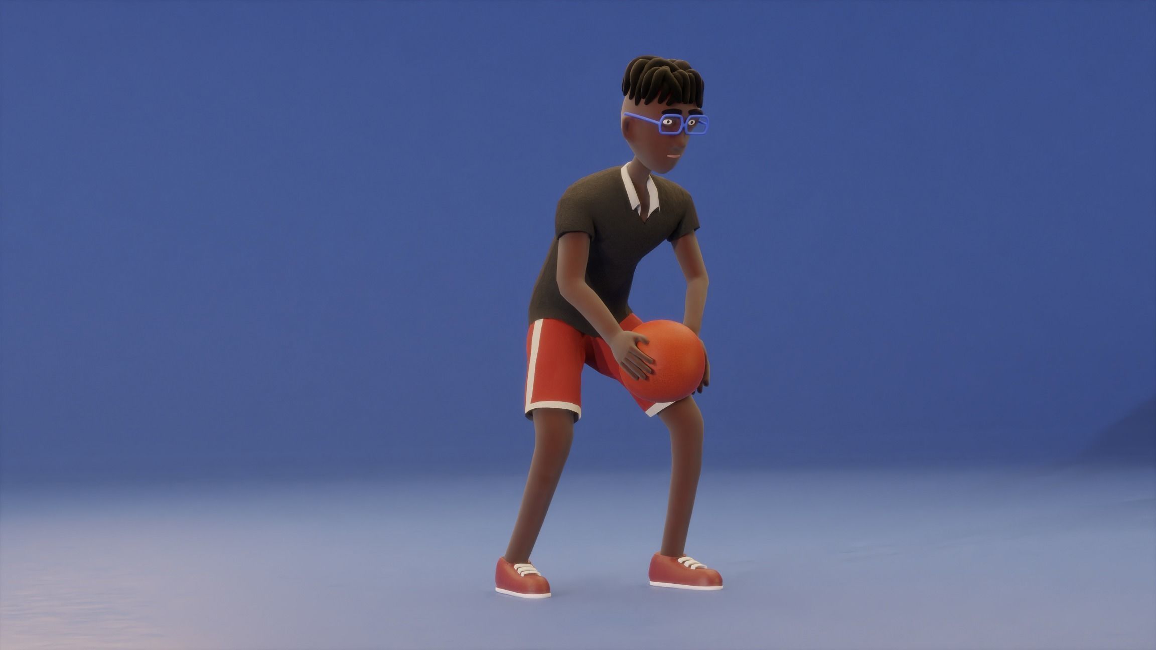 Basketball players Pack - fully rigged Low-poly 3D model_1