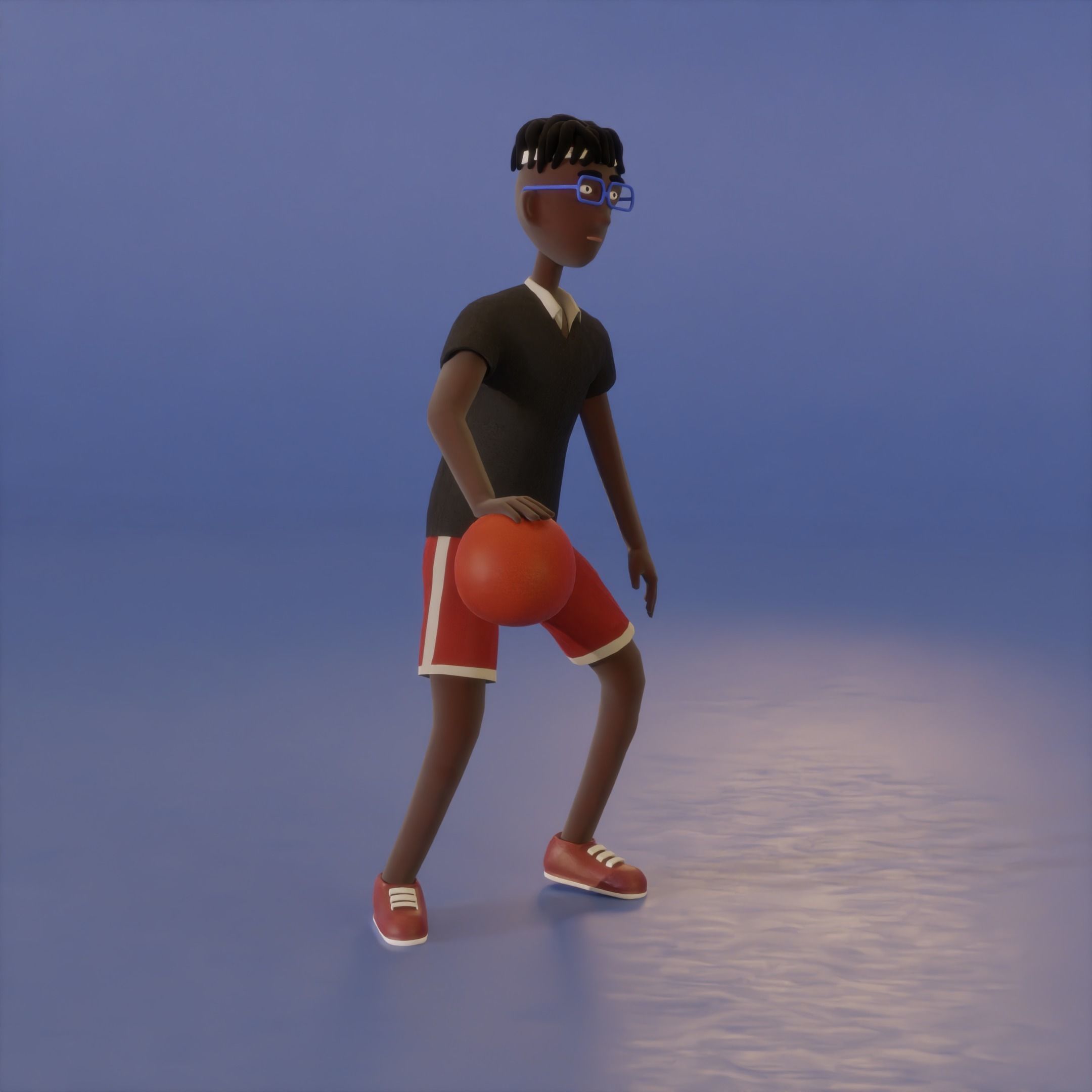 Basketball players Pack - fully rigged Low-poly 3D model_4