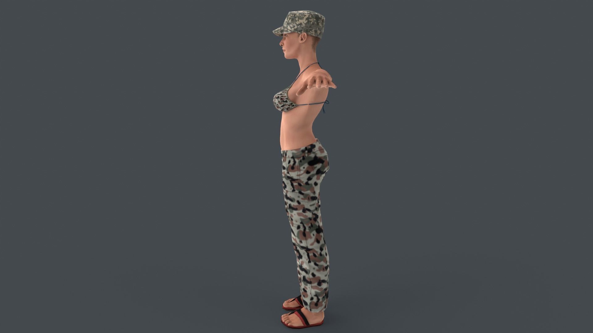 Commander Anita Character Low-poly 3D model_5