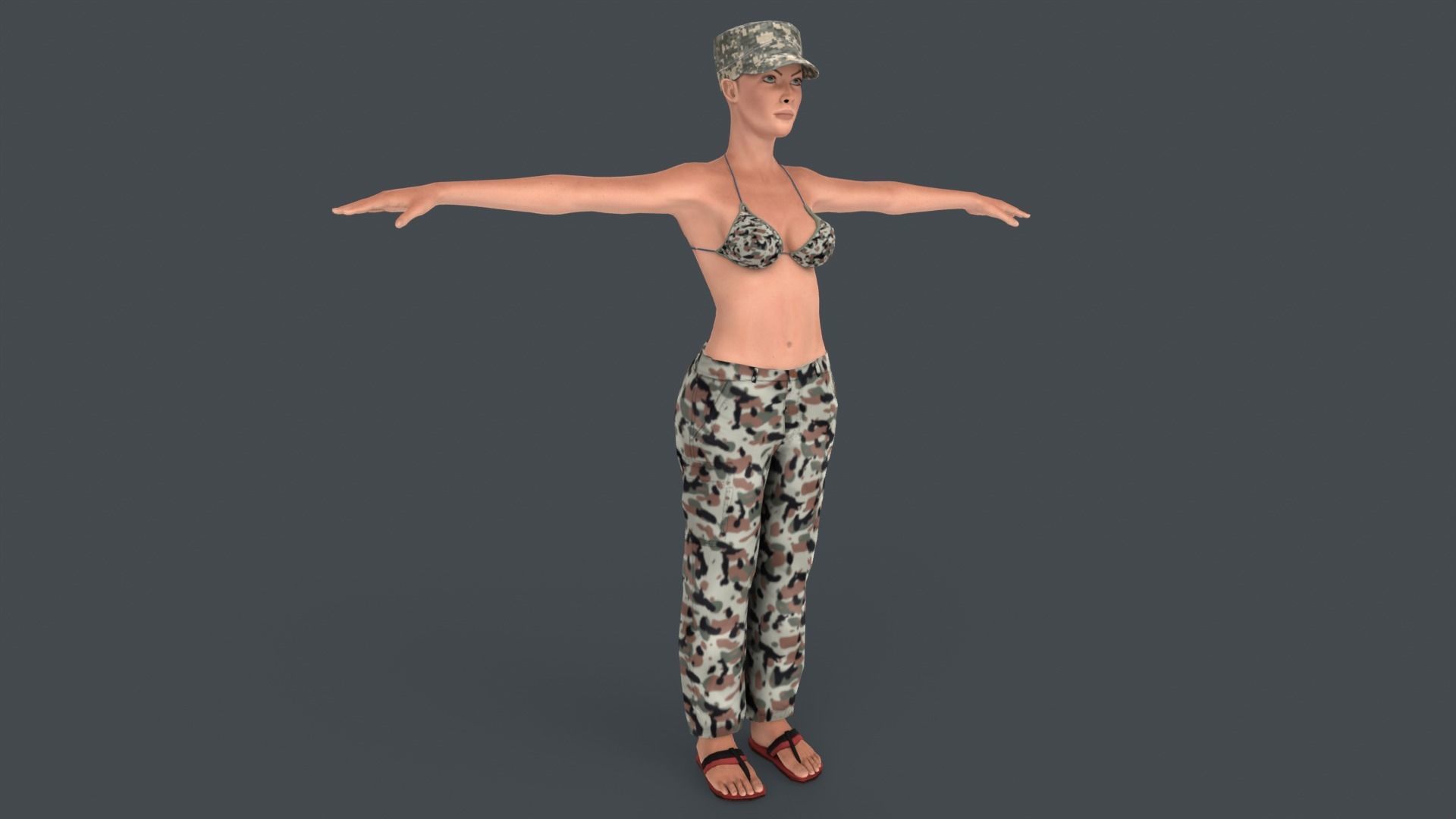 Commander Anita Character Low-poly 3D model_2