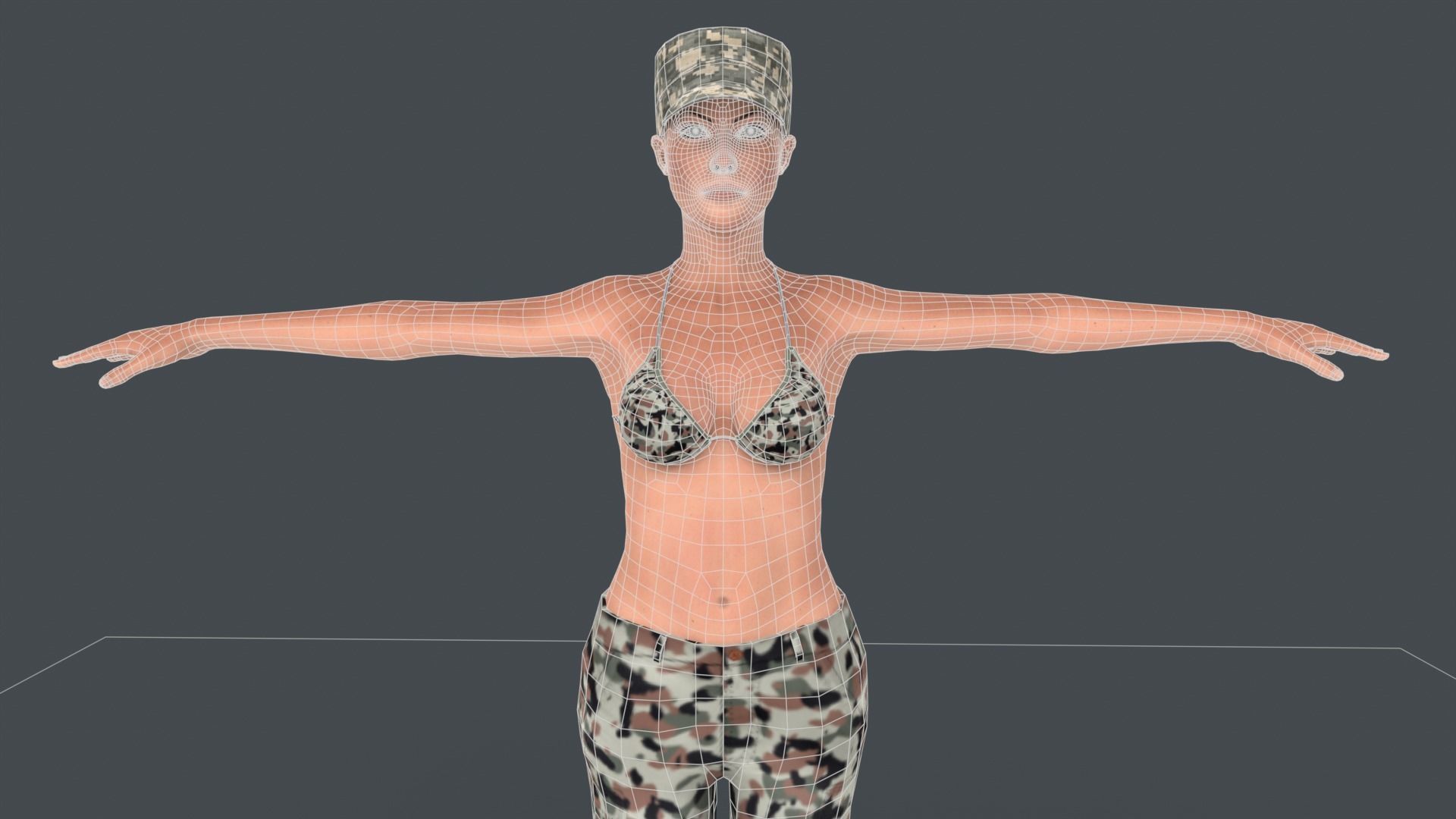 Commander Anita Character Low-poly 3D model_11