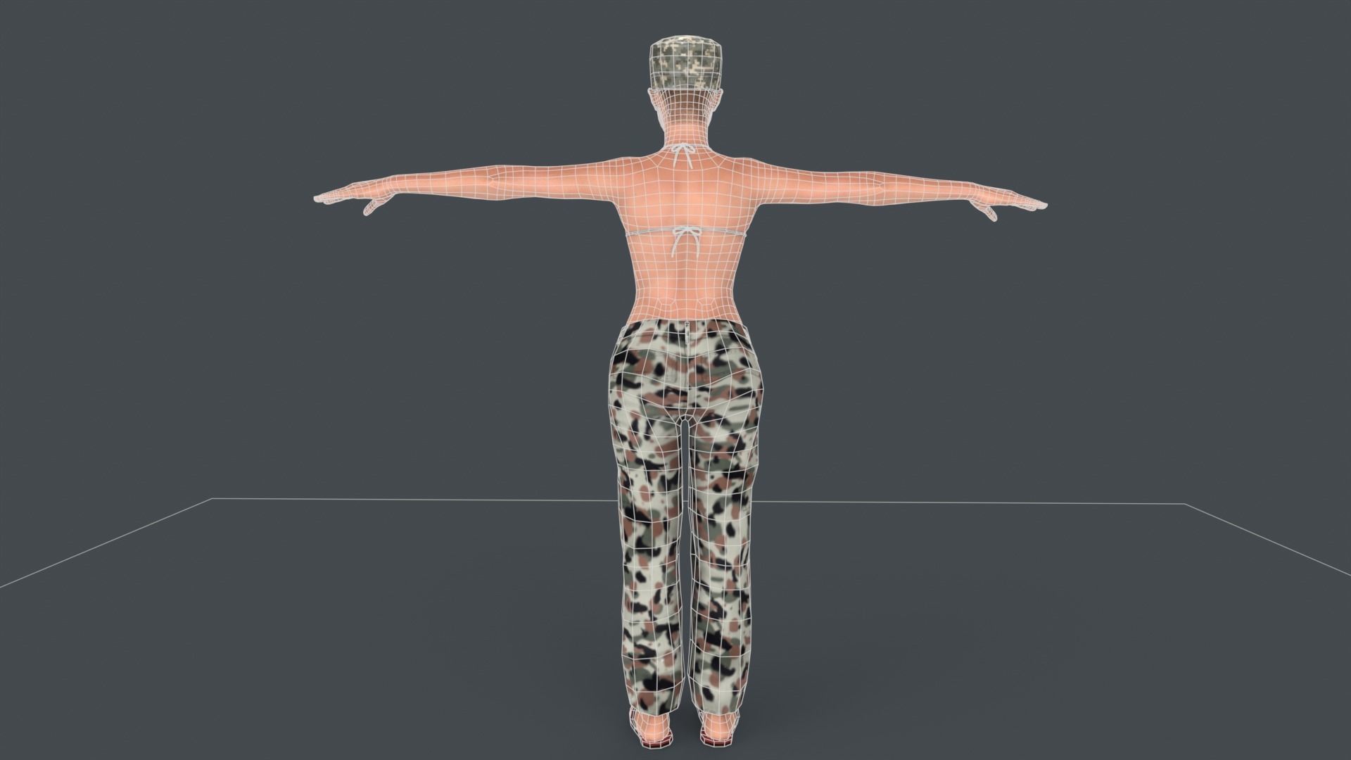 Commander Anita Character Low-poly 3D model_9