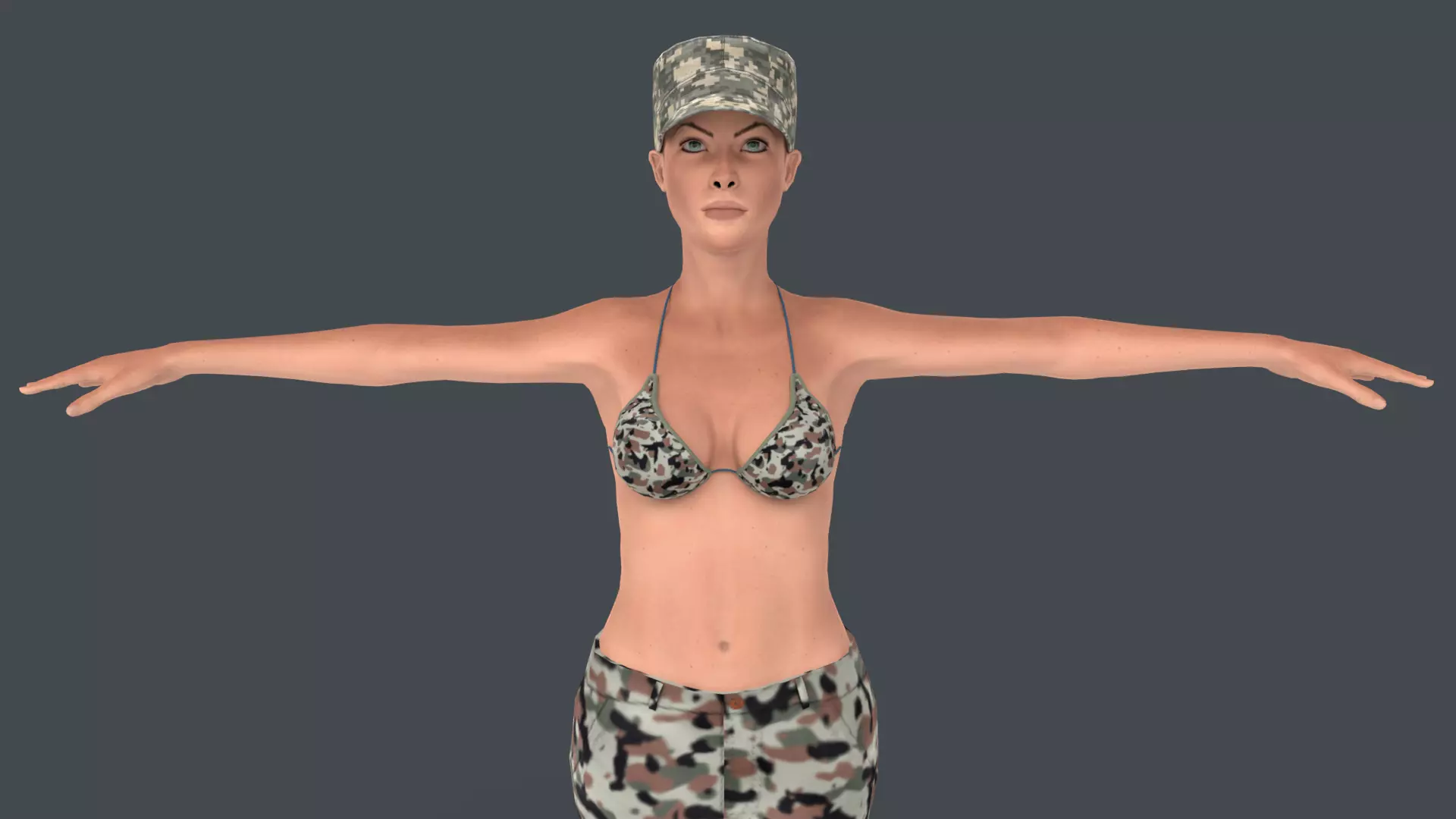 Commander Anita Character Low-poly 3D model_0