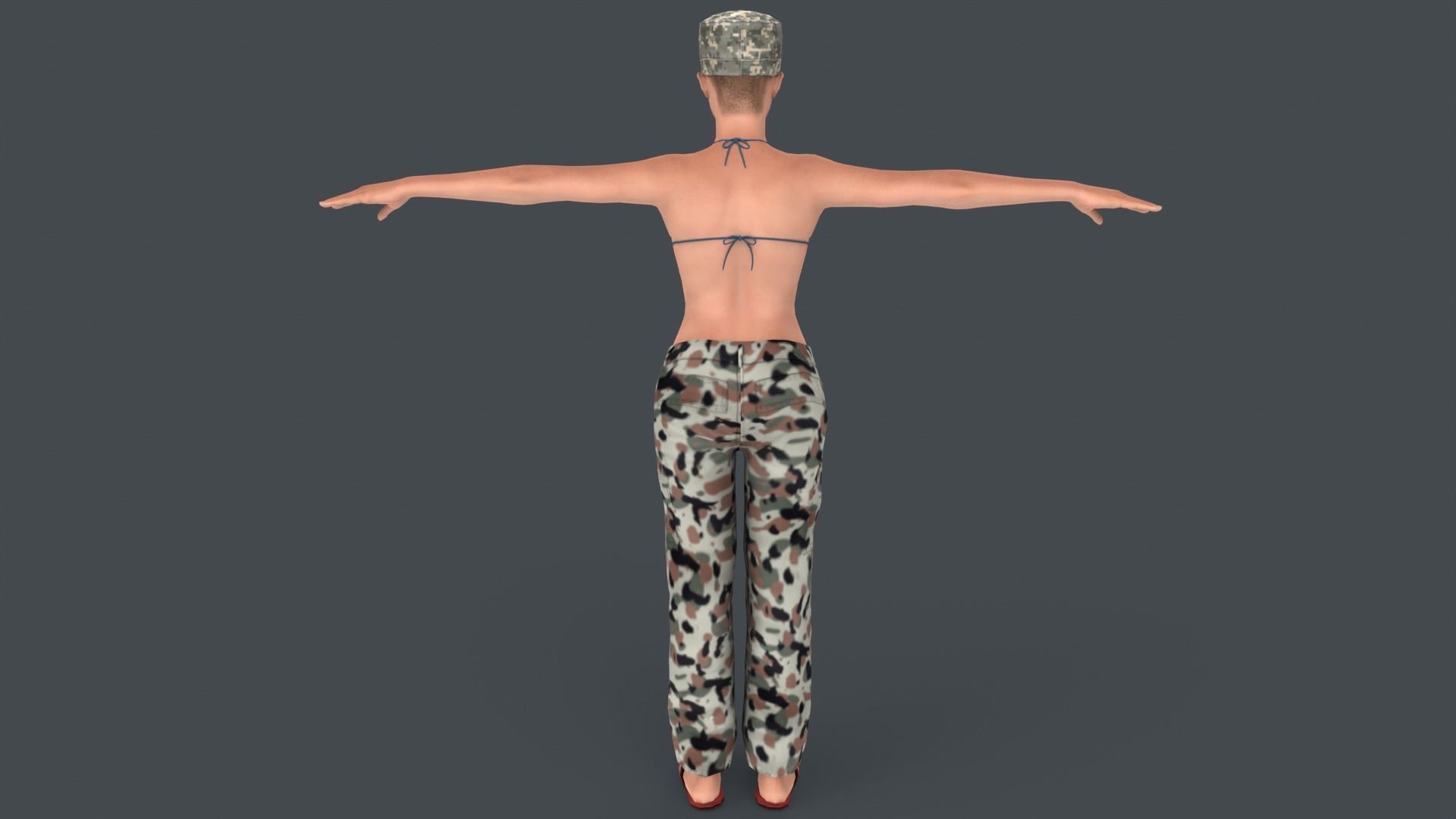 Commander Anita Character Low-poly 3D model_6