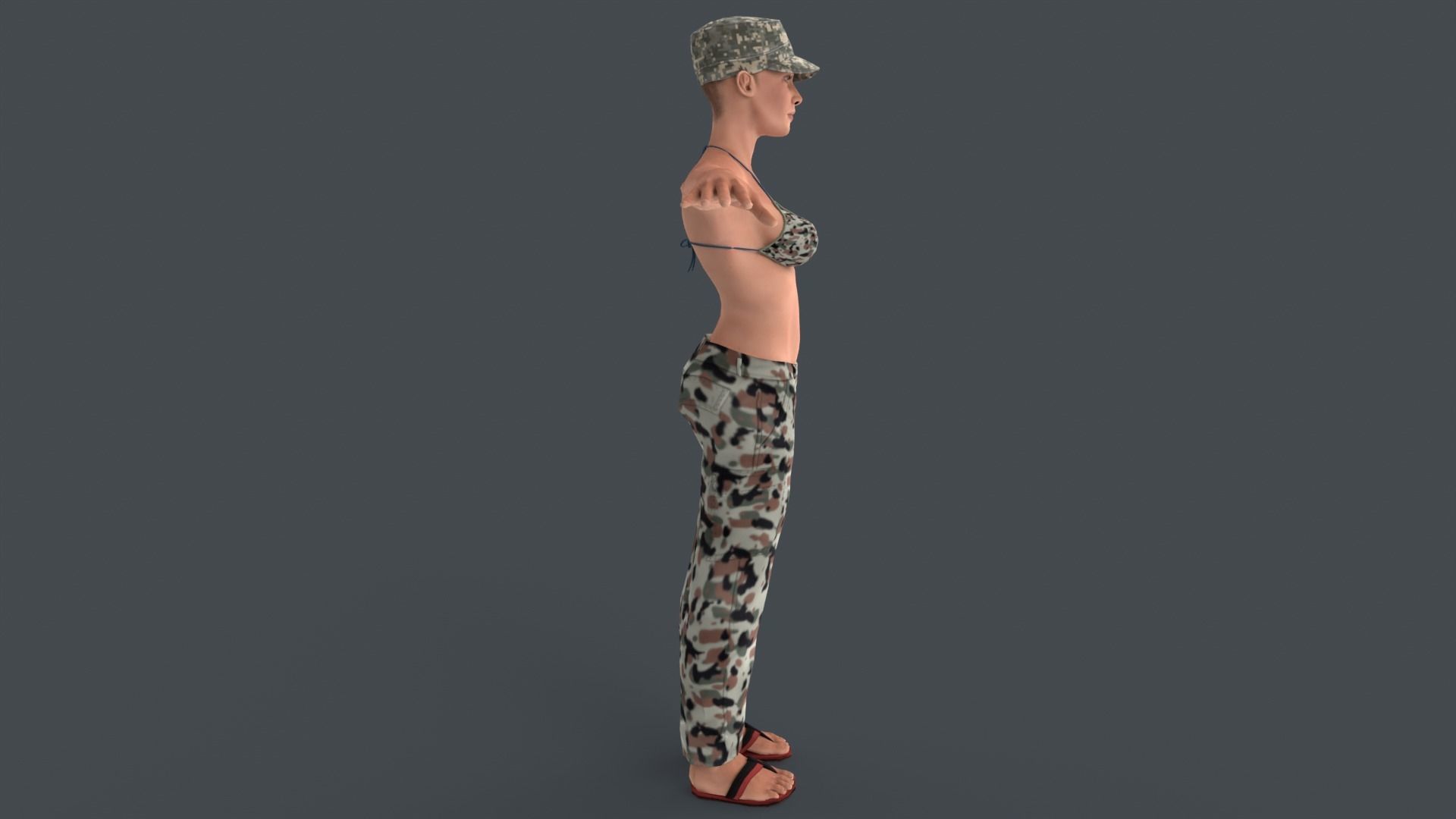 Commander Anita Character Low-poly 3D model_3